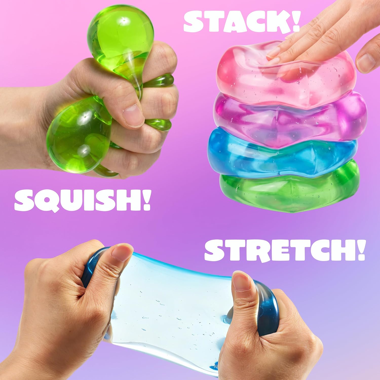 Detalle de JOYIN 4-Pack Squishy Stress Cubes (2-Inch) — Slow-Rising Sensory Fidget Toys