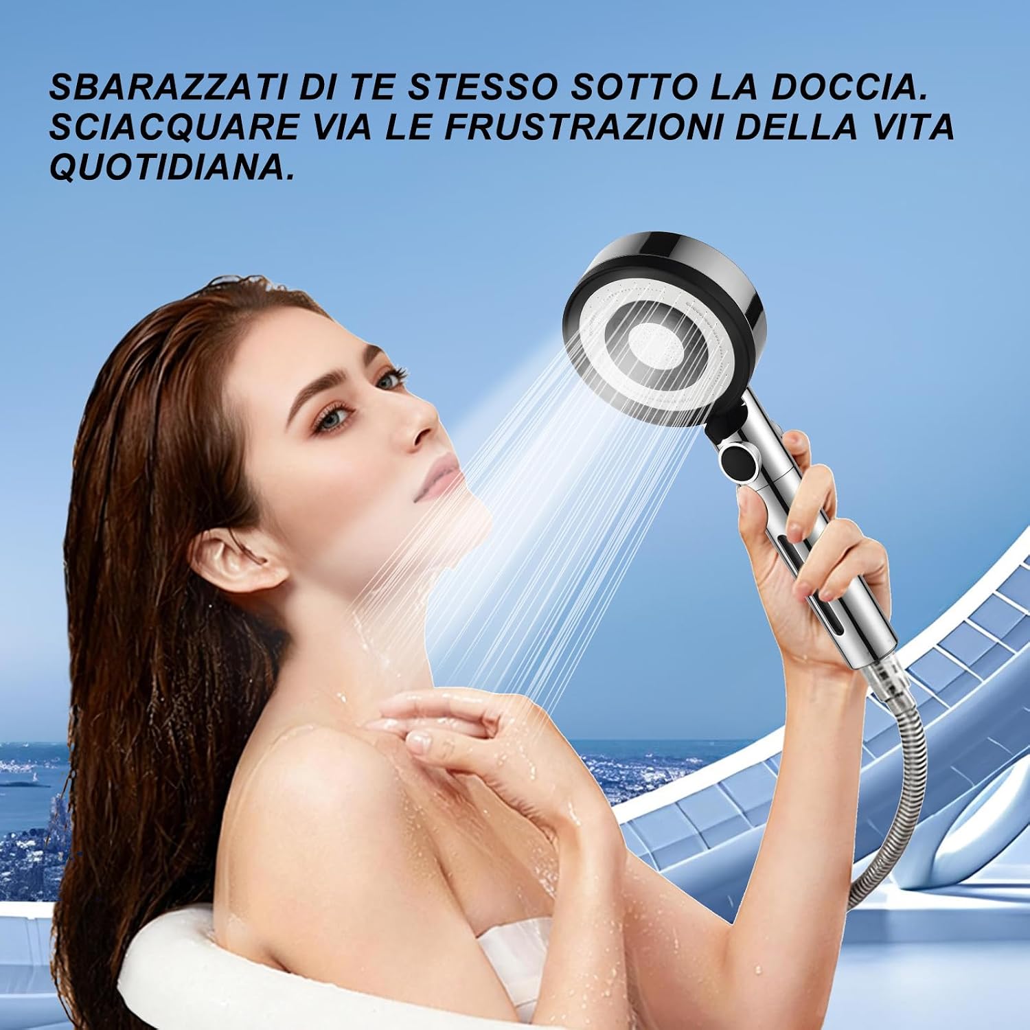 Thumbnail 6 de BECMai Soffione Doccia Anticalcare con Filtro, Alta Pressione e 5 Modalità Spray (Senza Tubo e Supporto)