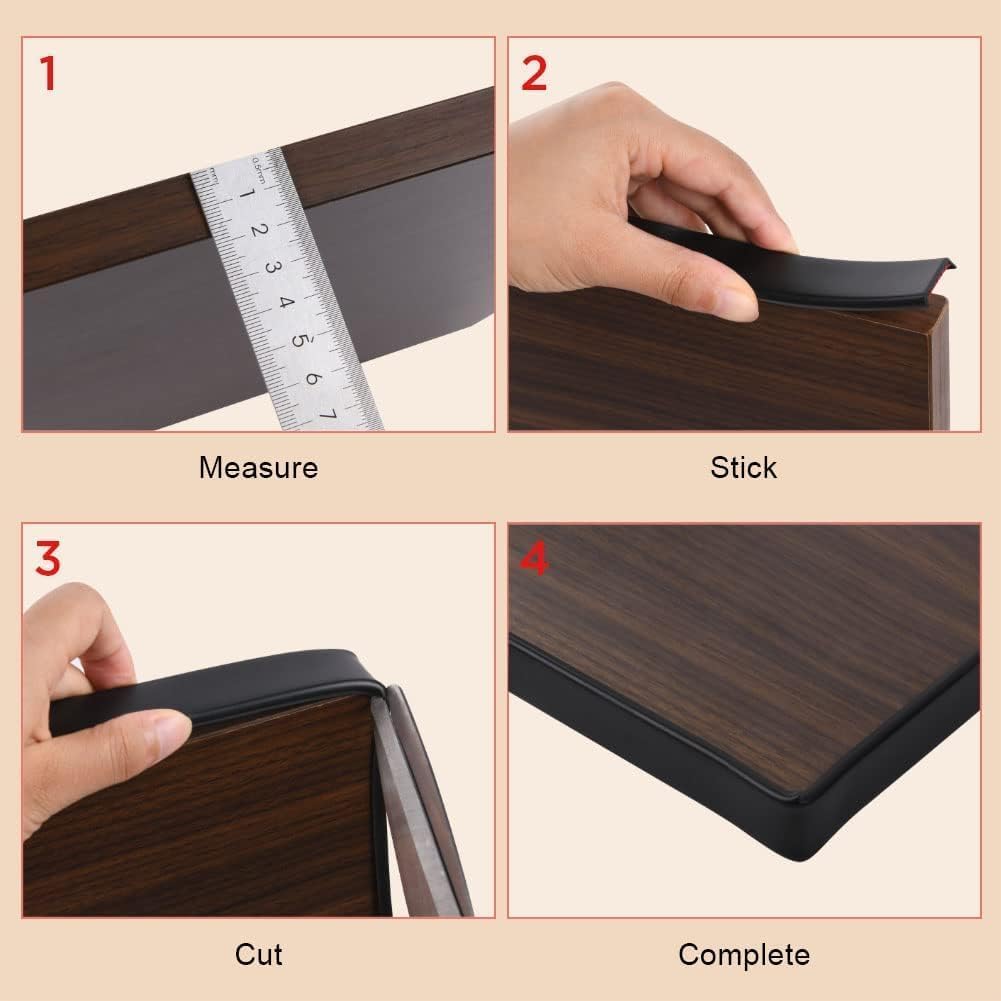 Thumbnail 1 de Flintronic 10m x 16mm U-Shape Flexible Furniture Edge Banding (Black) – self-adhesive TPE trim