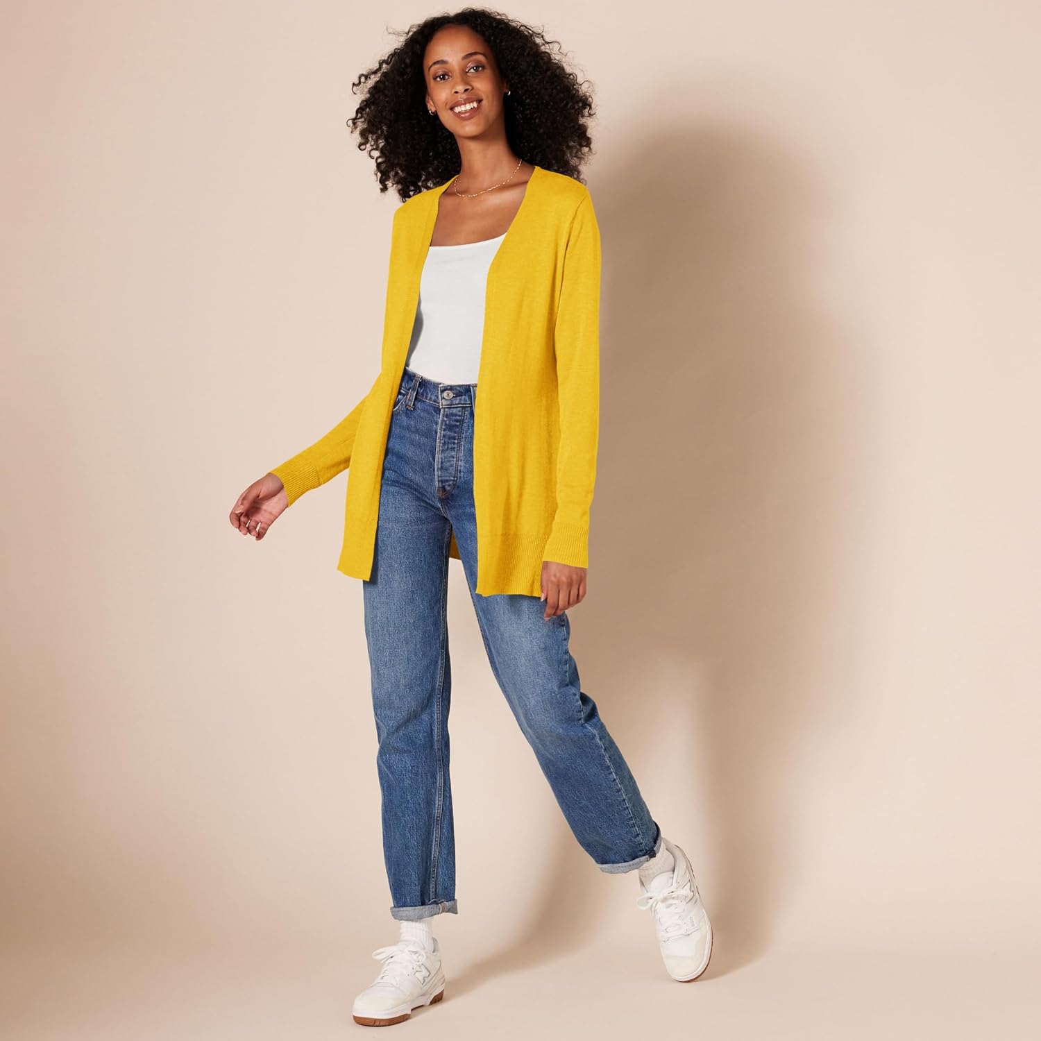 Detalle de Amazon Essentials Women's Lightweight Long Open-Front Cardigan (Available in Plus Size)