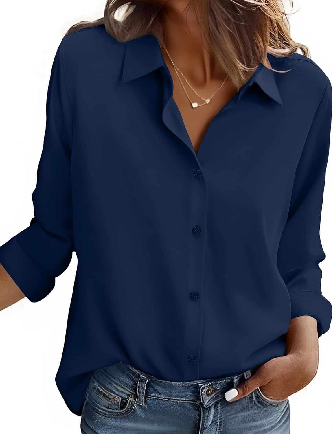 Thumbnail 6 de ZEAGOO Women's Button Down Shirt with Long Sleeves — Floral Prints for Everyday Workwear
