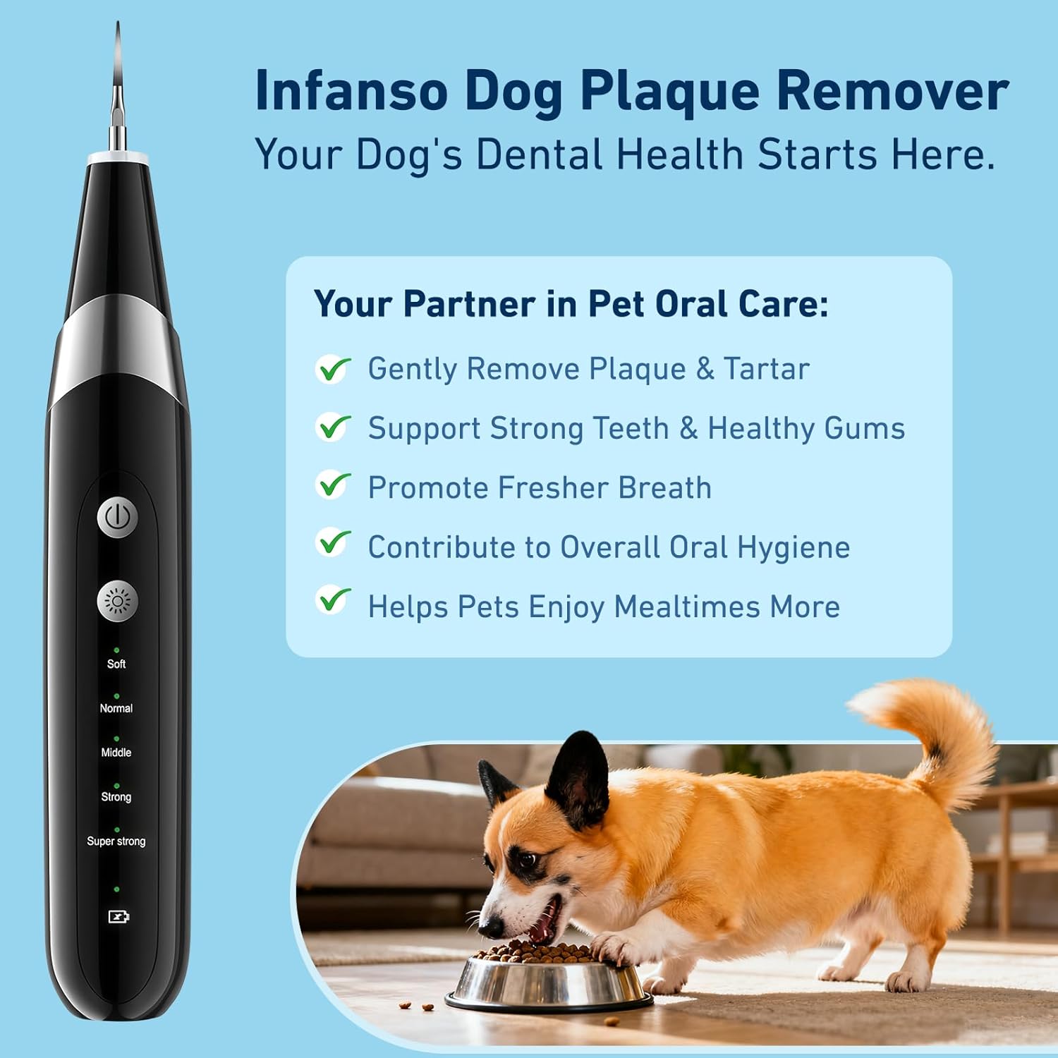 Thumbnail 1 de InFanso PR400 ultrasonic plaque remover 5-mode for pets