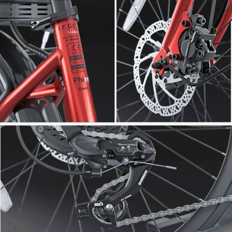 Detalle de Legend Siena 24" plegable: bicicleta eléctrica de Legend-ebikes con 13 Ah y frenos hidráulicos