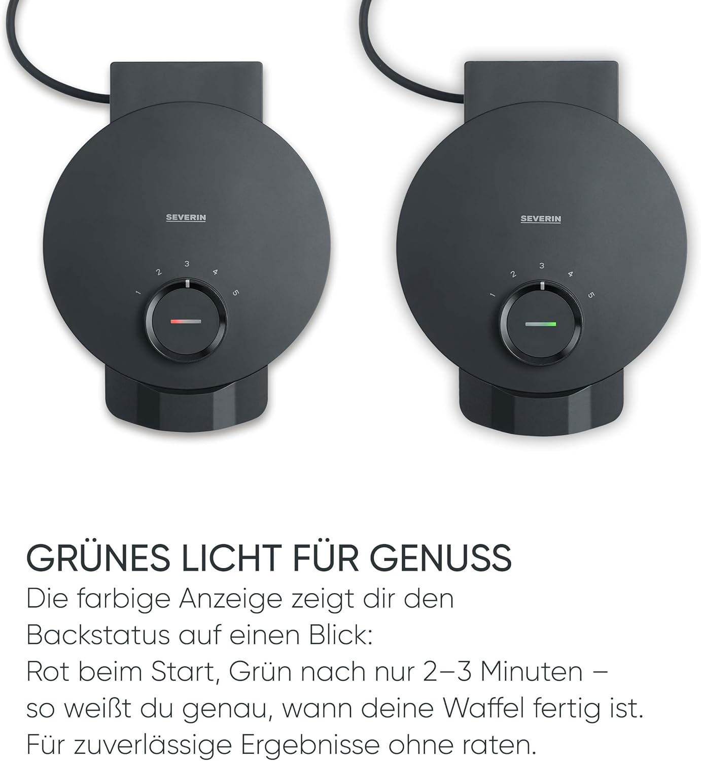 Thumbnail 6 de SEVERIN Waffeleisen Black Line WA 2117 – Herzwaffeln, PFAS-frei, 1000 W