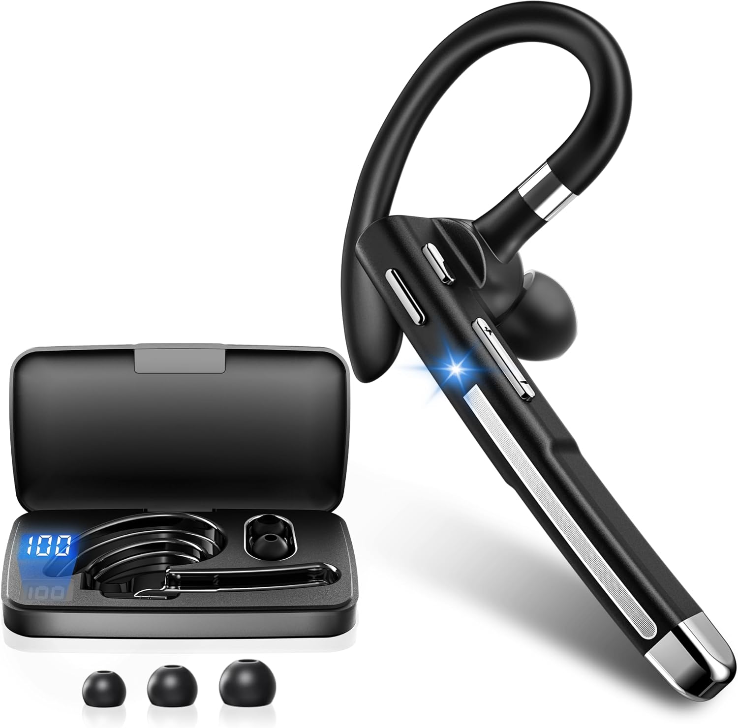 Detalle de Boytond Bluetooth Headset V6.1 with 100H Talk Time and 500mAh Case