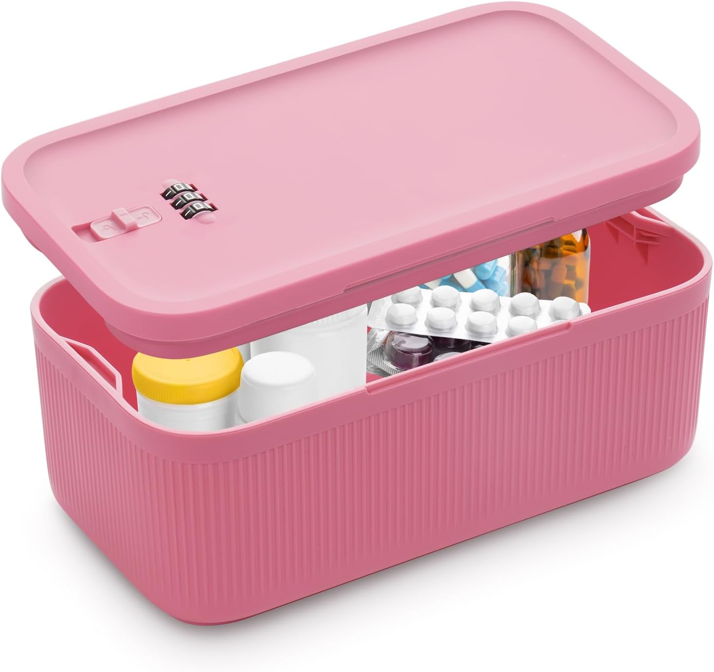 Detalle de Small Lockable Storage Box with Combination Code (Secure Medicine Safe, Phone Jail & Snack Box) – 23.5 x 12.8 x 9.2cm