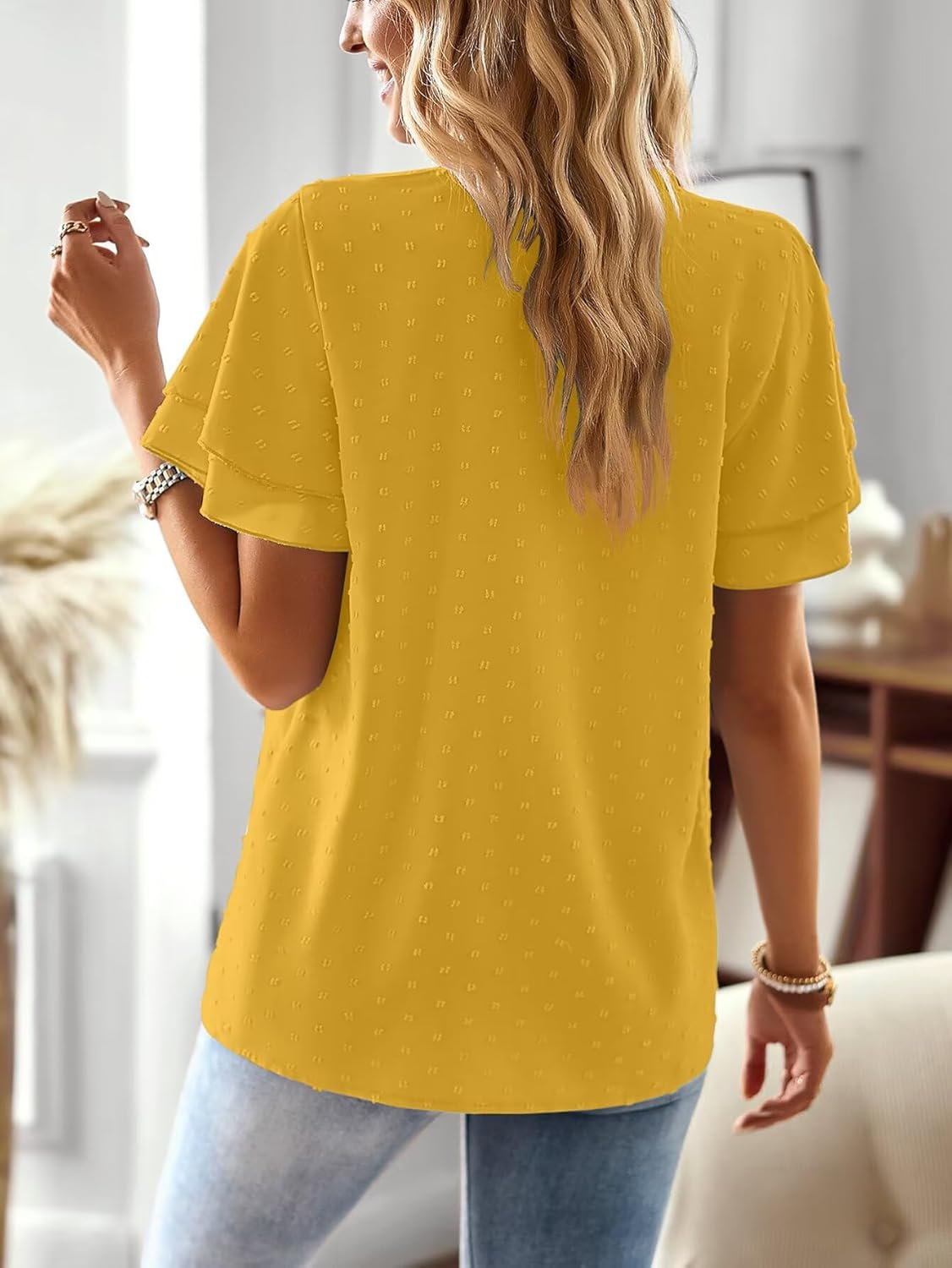 Thumbnail 2 de Falechay Butterfly Sleeve V Neck Blouse for Women