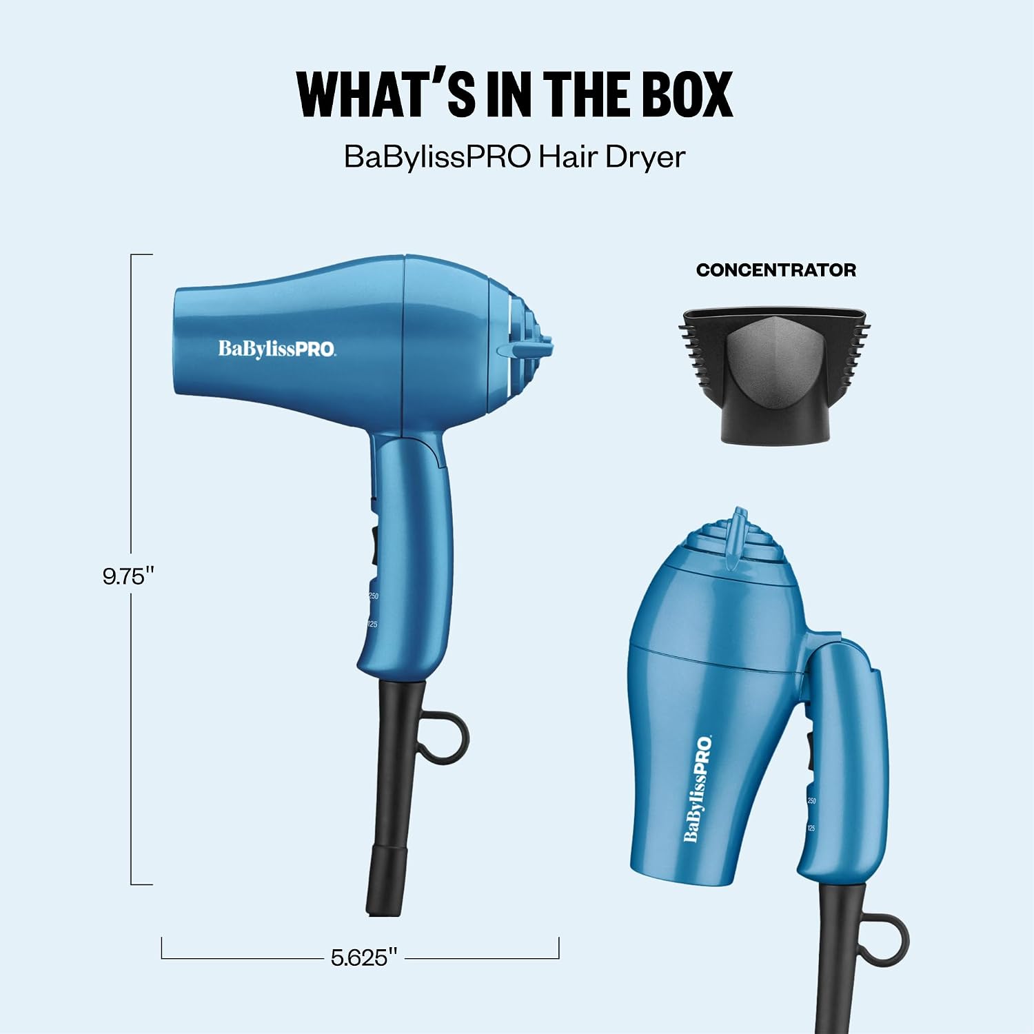 Thumbnail 6 de BaBylissPRO Nano Titanium Travel Hair Dryer (1000W) with Concentrator Nozzle, Foldable Handle, Dual Voltage
