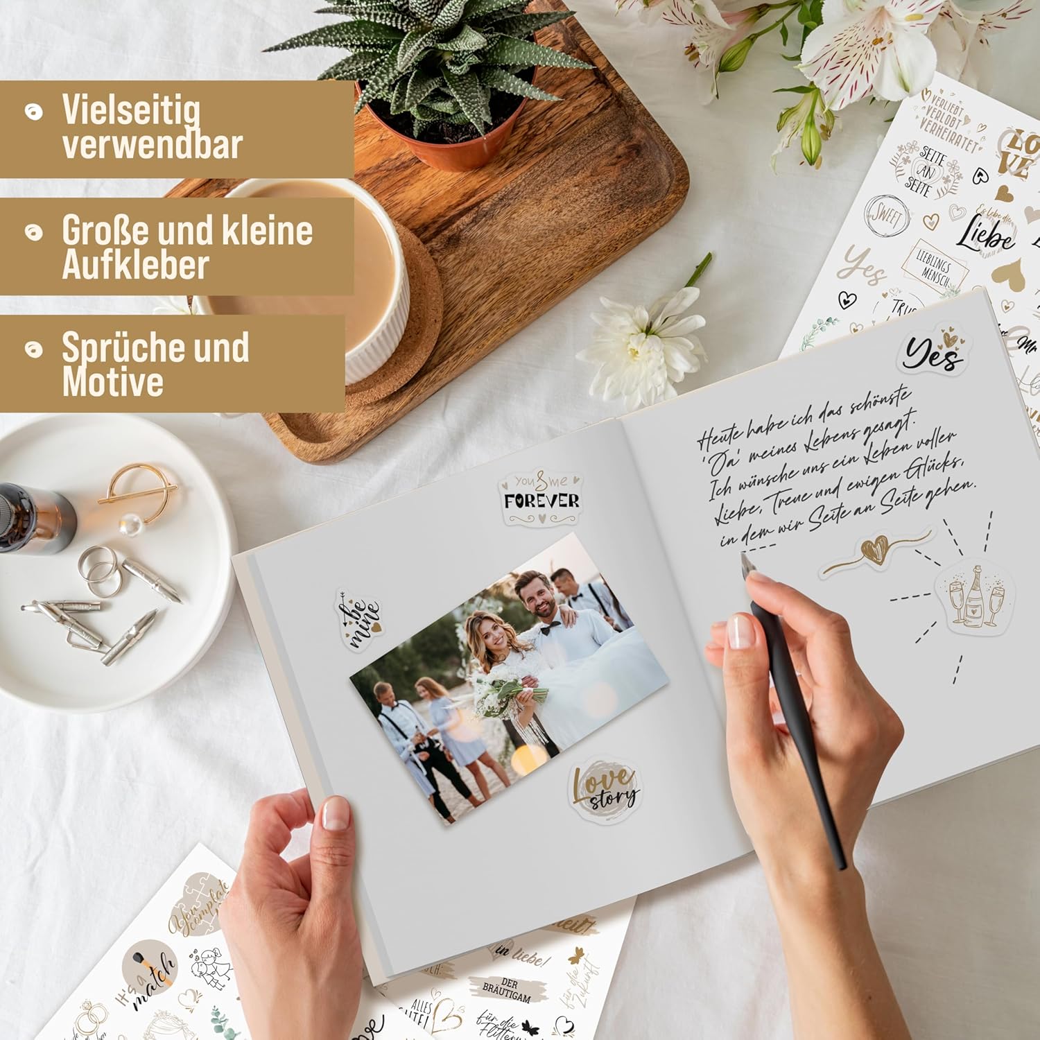 Thumbnail 5 de colortouch Hochzeitsaufkleber fürs Gästebuch (325 Motive) – Sticker für Wedding Scrapbook, Vintage-Bullet-Journal & Fotoalbum
