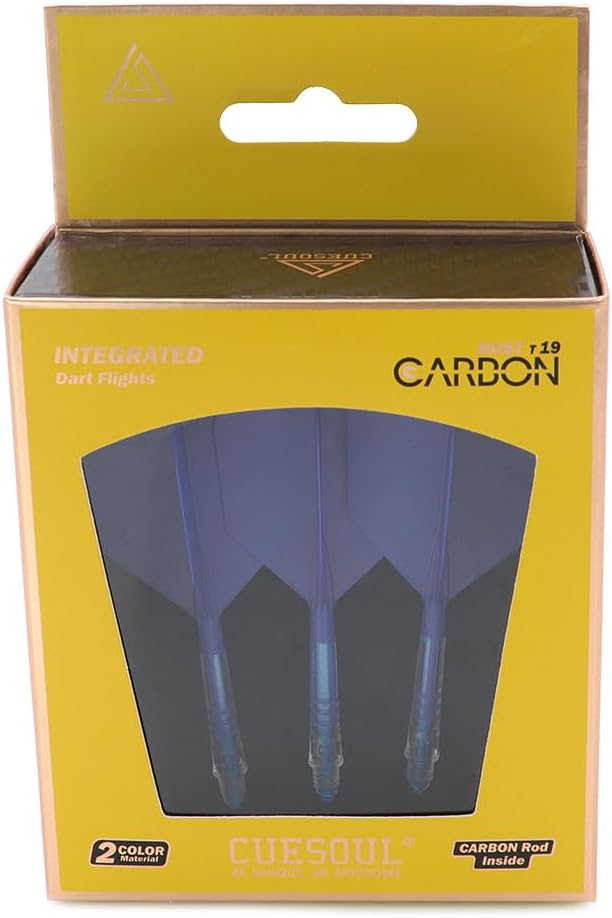 Thumbnail 5 de CUESOUL ROST T19 Carbon Integrated Dart Shaft (Size 3) & Big Wing Flights – Set of 3