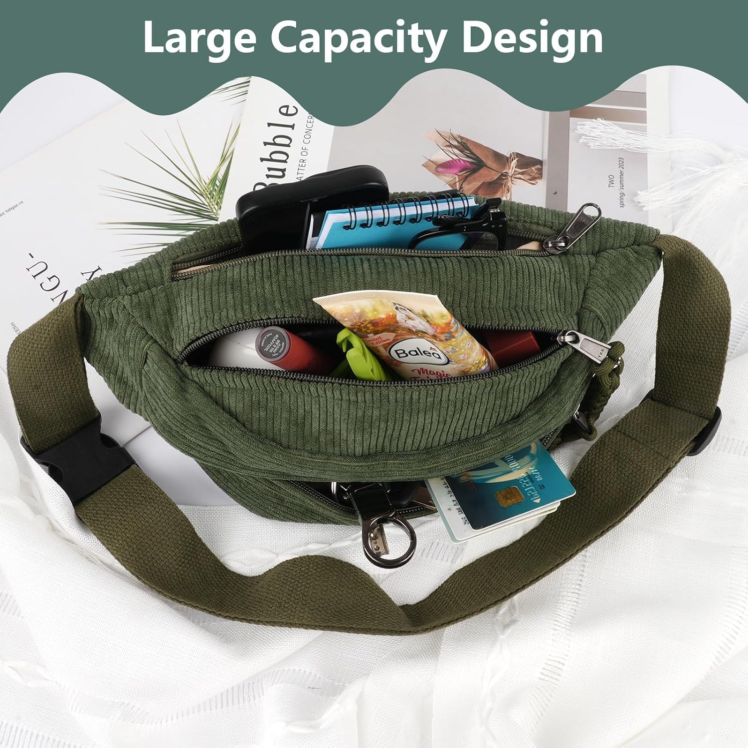 Thumbnail 4 de Cord Bauchtasche Grün Crossbody