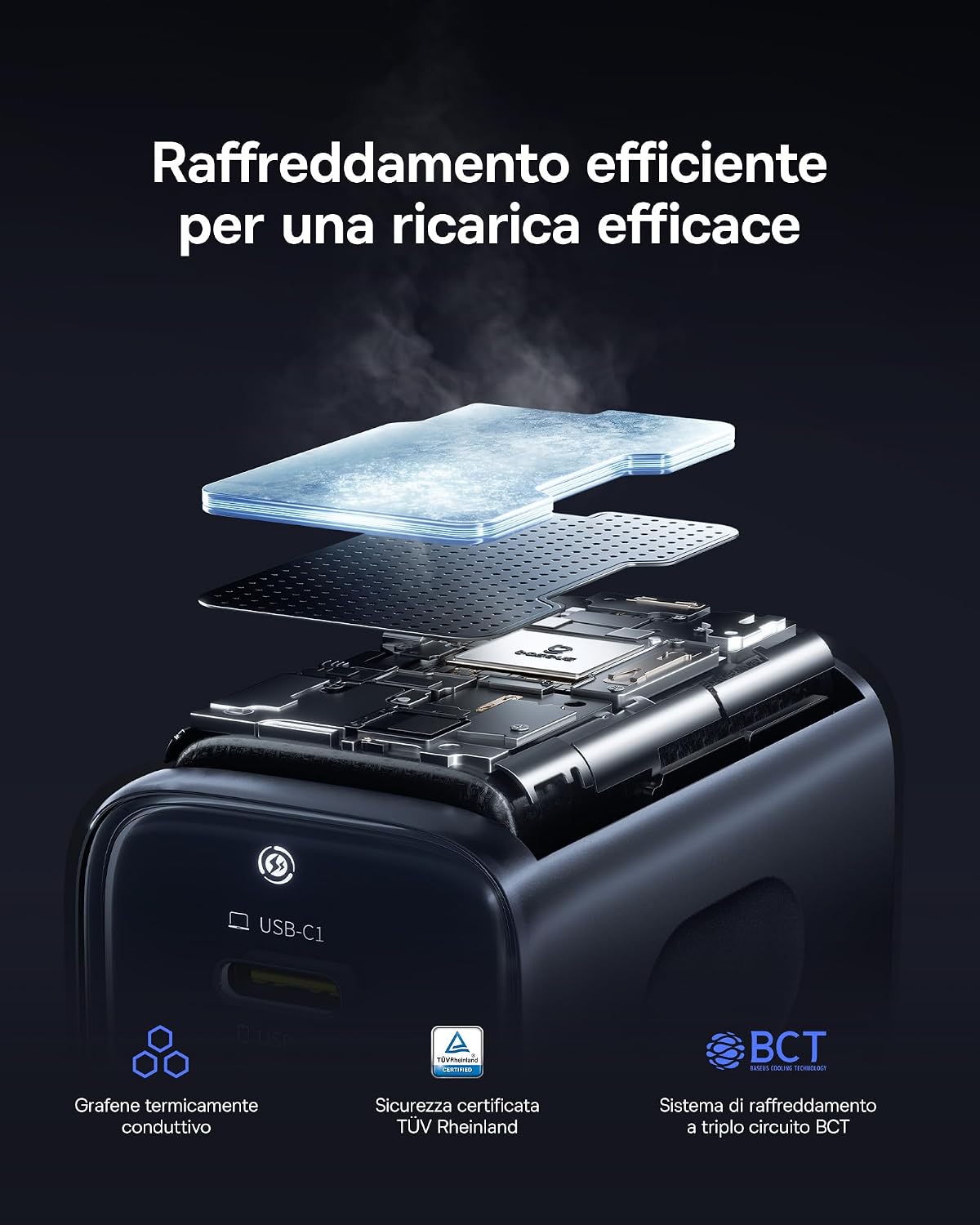 Detalle 2 de Baseus Picogo 67W caricatore USB-C
