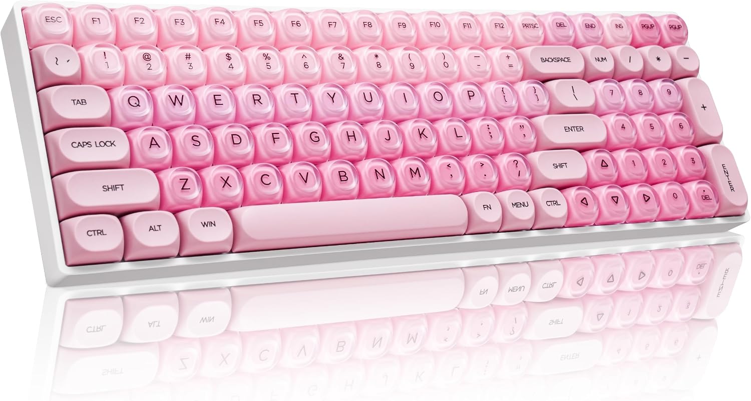 Detalle de ZORNHER ZH100 Wireless Mechanical Keyboard: 98% Creamy Jelly MOA Keycaps, Creamy Switches, Full Size in a Compact Form