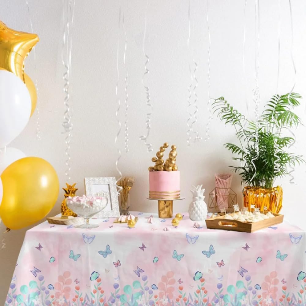 Thumbnail 3 de Schmetterling Deko Geburtstag Partygeschirr – Set für 20 Gäste (Pappteller, Becher, Servietten, Tischdecke, Strohhalme)