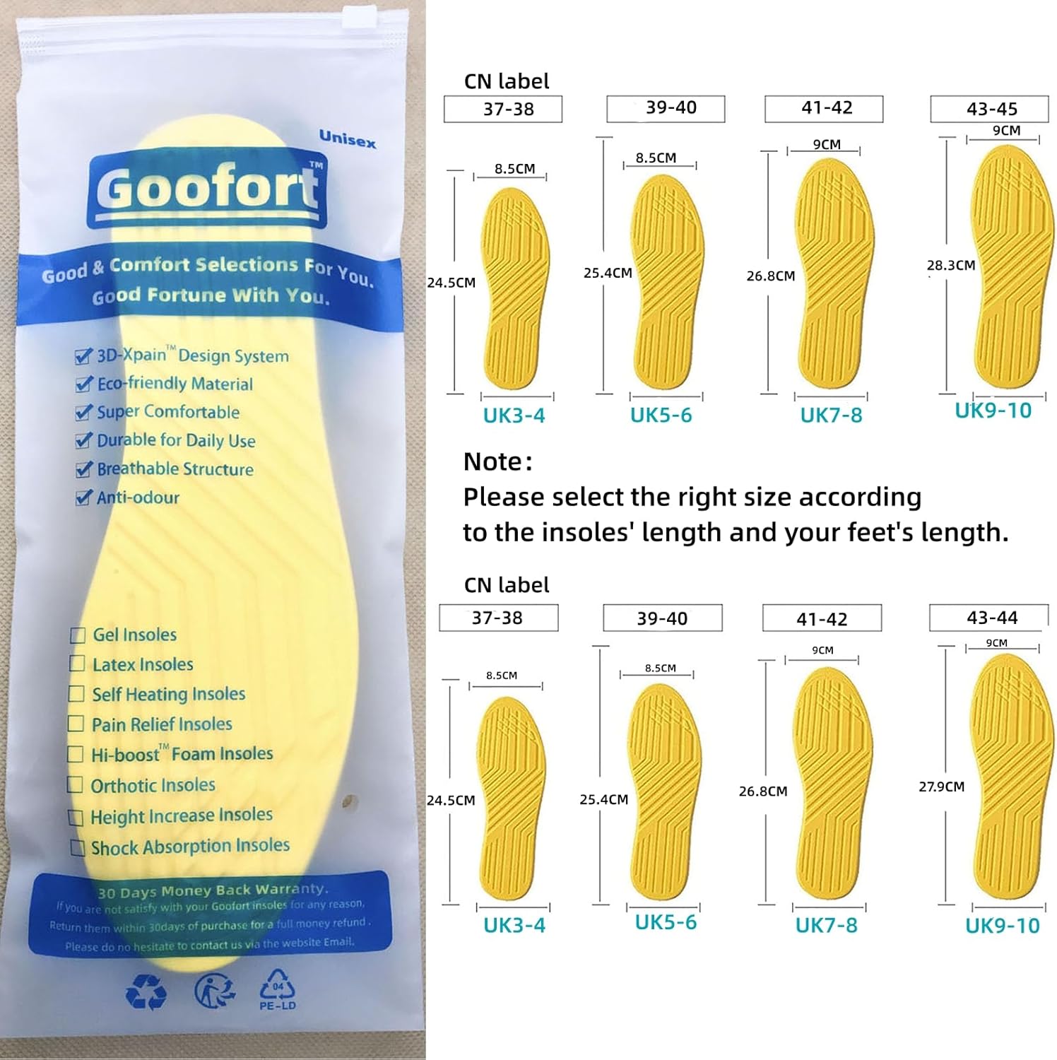 Detalle 2 de Goofort 4 in 1 Posture Correcting Gel Insoles for Overpronation, Flat Feet & Valgus/Varus