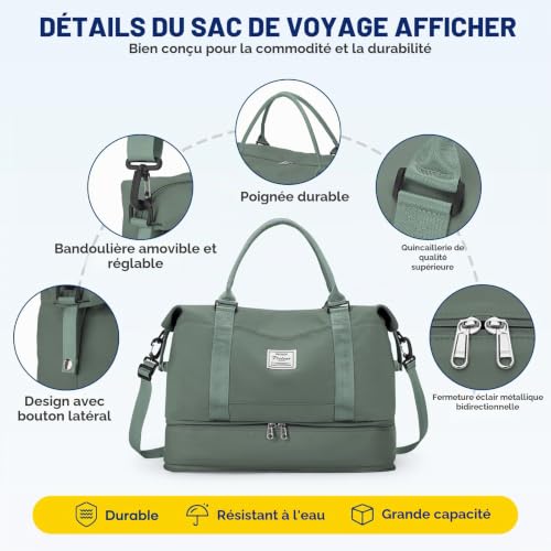 Thumbnail 6 de SEAFEW sac de voyage cabine 40 × 30 × 20 cm avec compartiment à chaussures