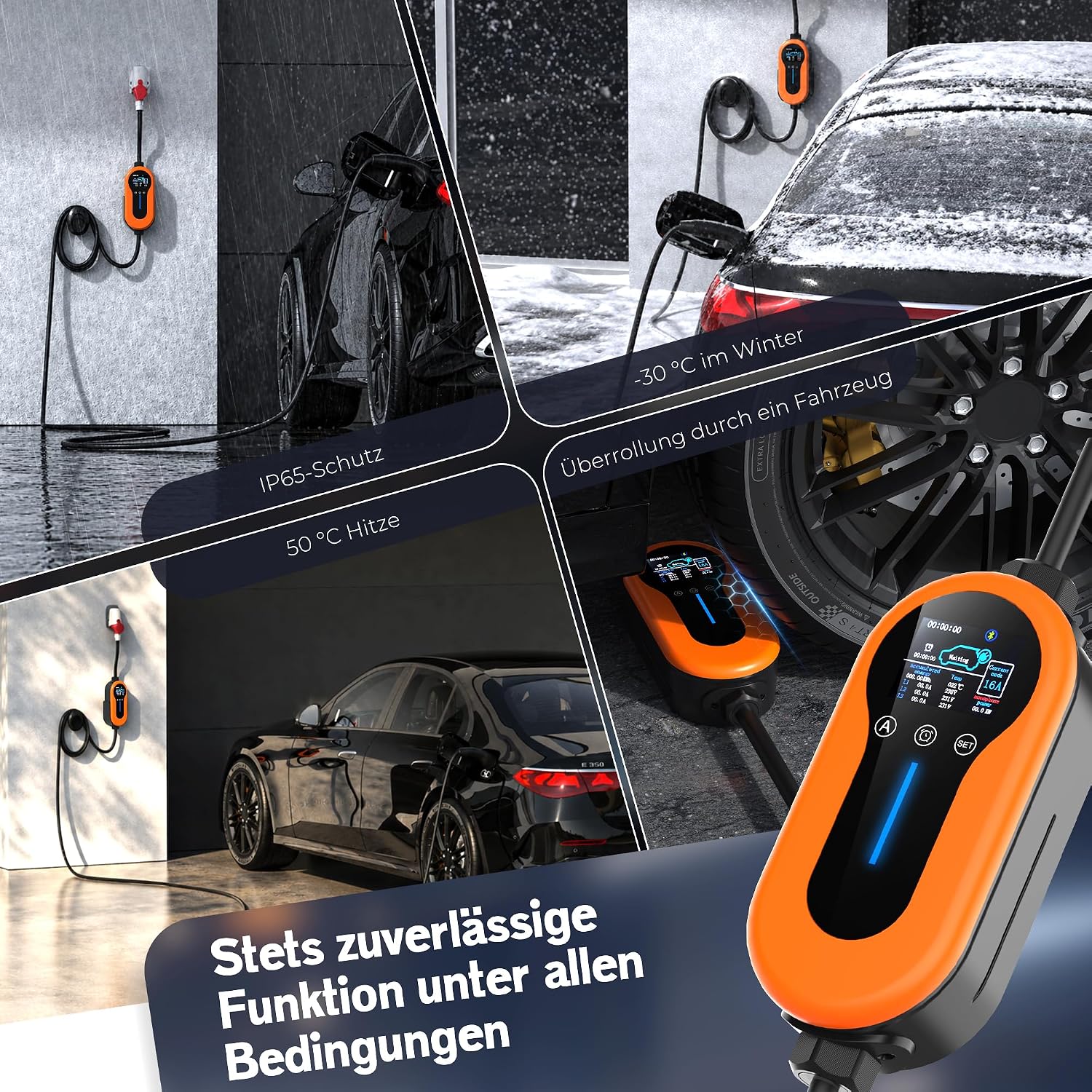 Detalle de Mobile Wallbox 11kW mit App – 7 m Typ 2 Kabel, flexibel lädt unterwegs