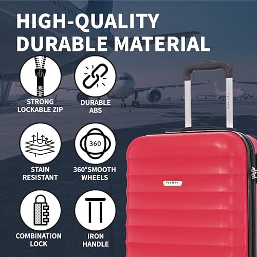 Thumbnail 1 de FLYMAX 55x40x20 Cabin Bag — 40L Lightweight Carry-On (2.5kg, Red) for Ryanair and More