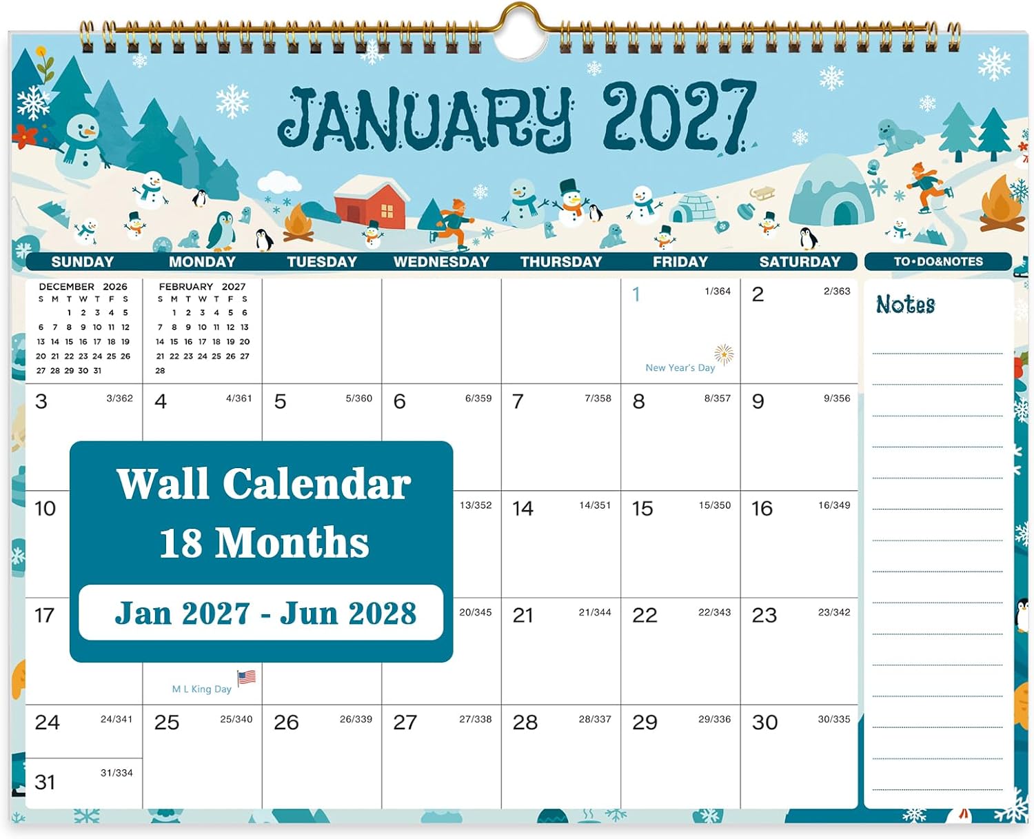 Detalle de Spomepo Wall Calendar, 18-Month