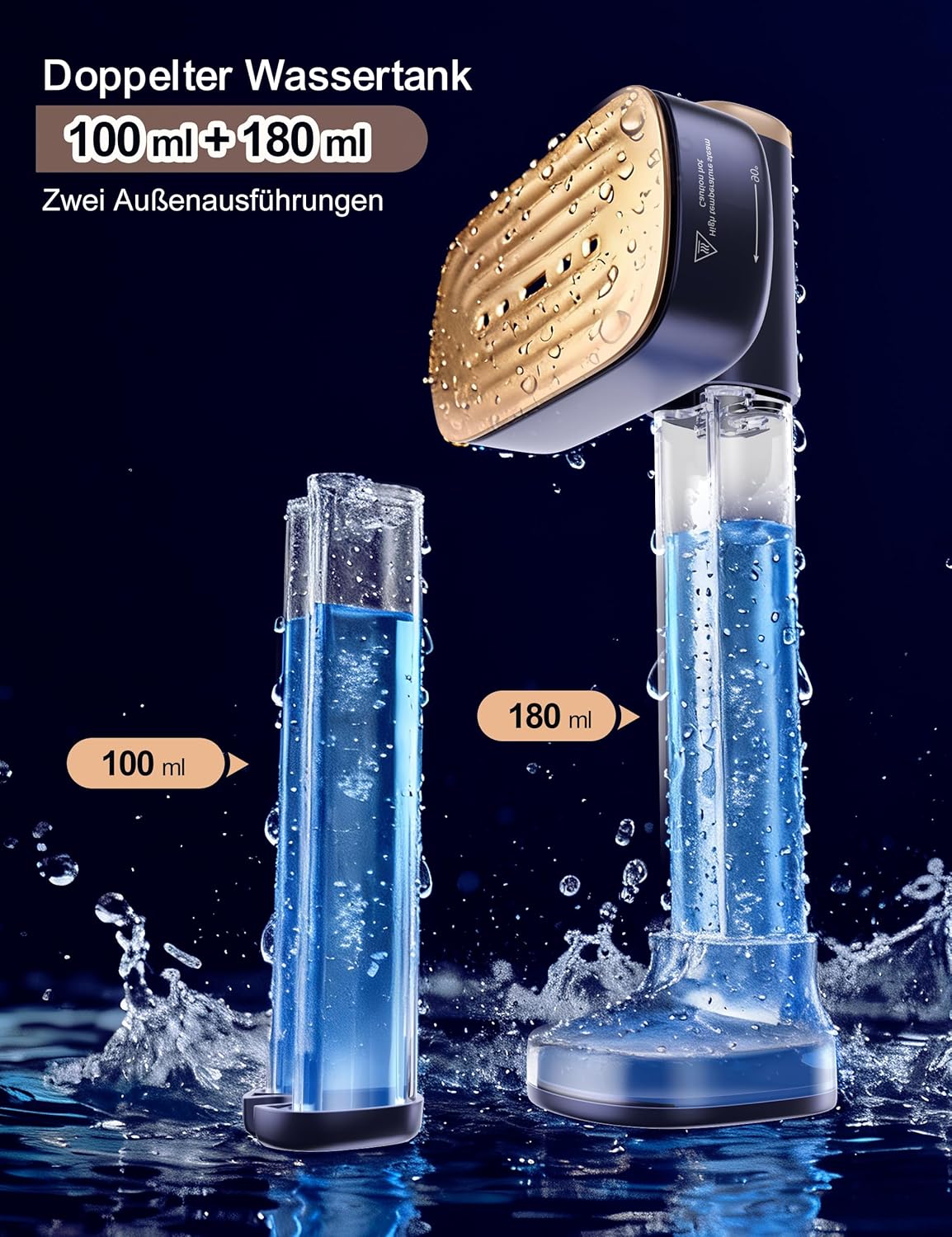 Thumbnail 4 de Sundu Dampfglätter / Steamer mit 2 Wassertanks (180 ml + 100 ml) und Touch-Steuerung