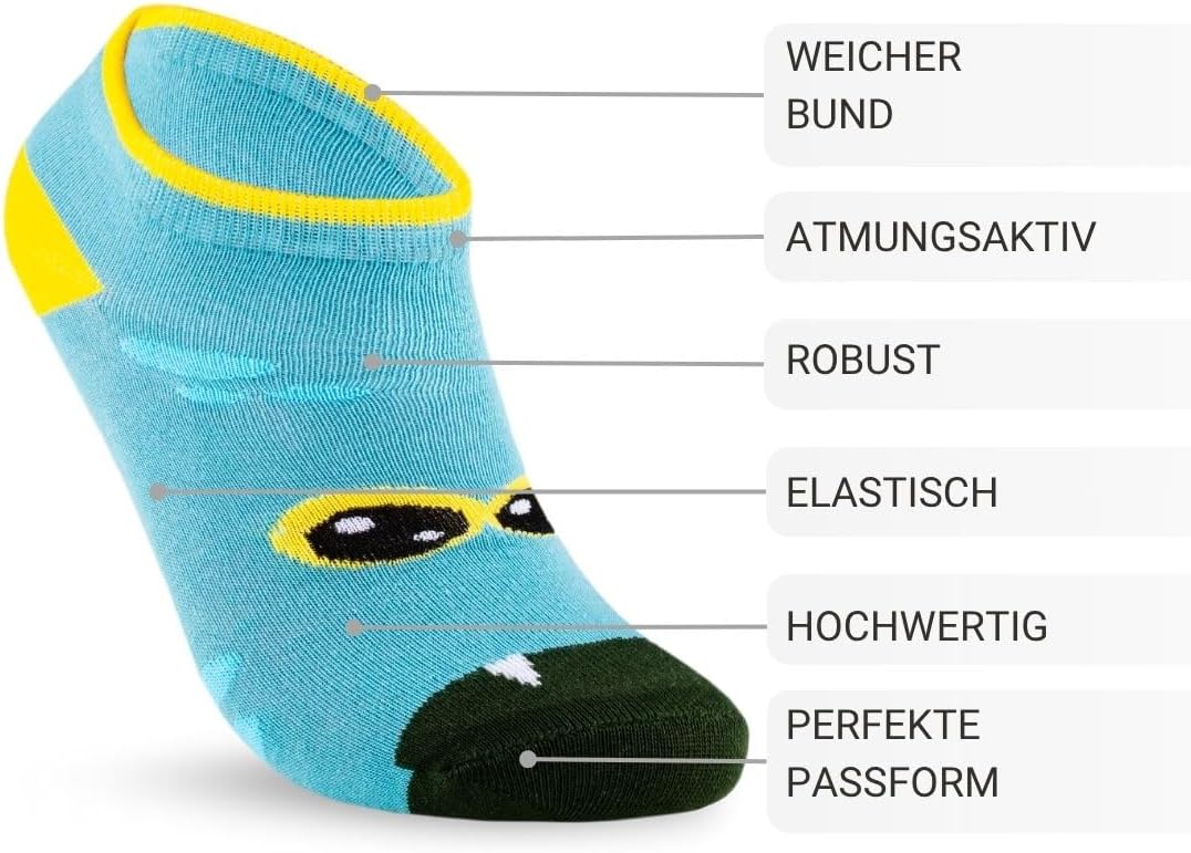 Thumbnail 3 de 10 Paar Kinder Sneaker Socken aus Baumwolle – Jungen & Mädchen