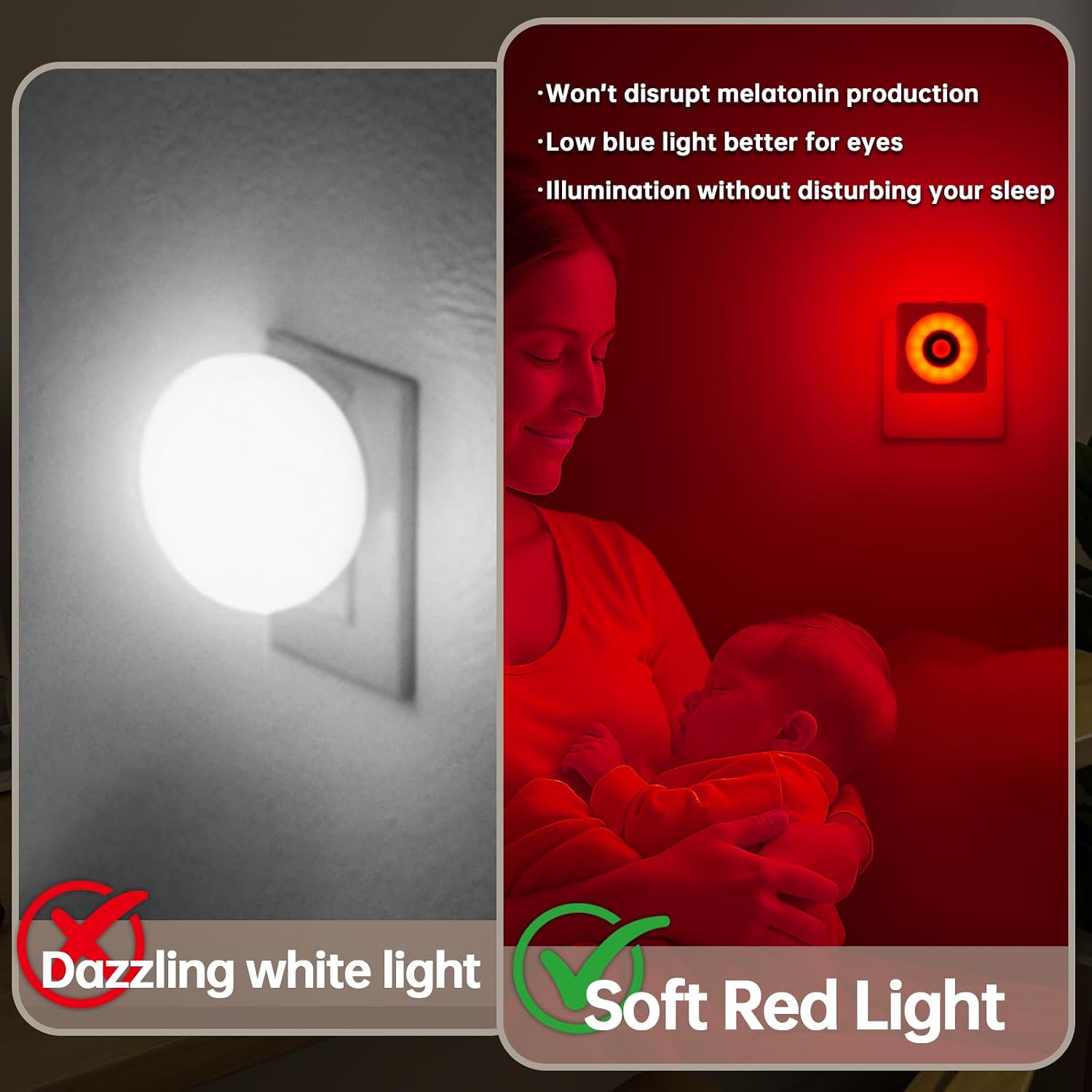 Detalle 2 de Nachtlicht Steckdose mit Sensor 12 LED, 2er-Set