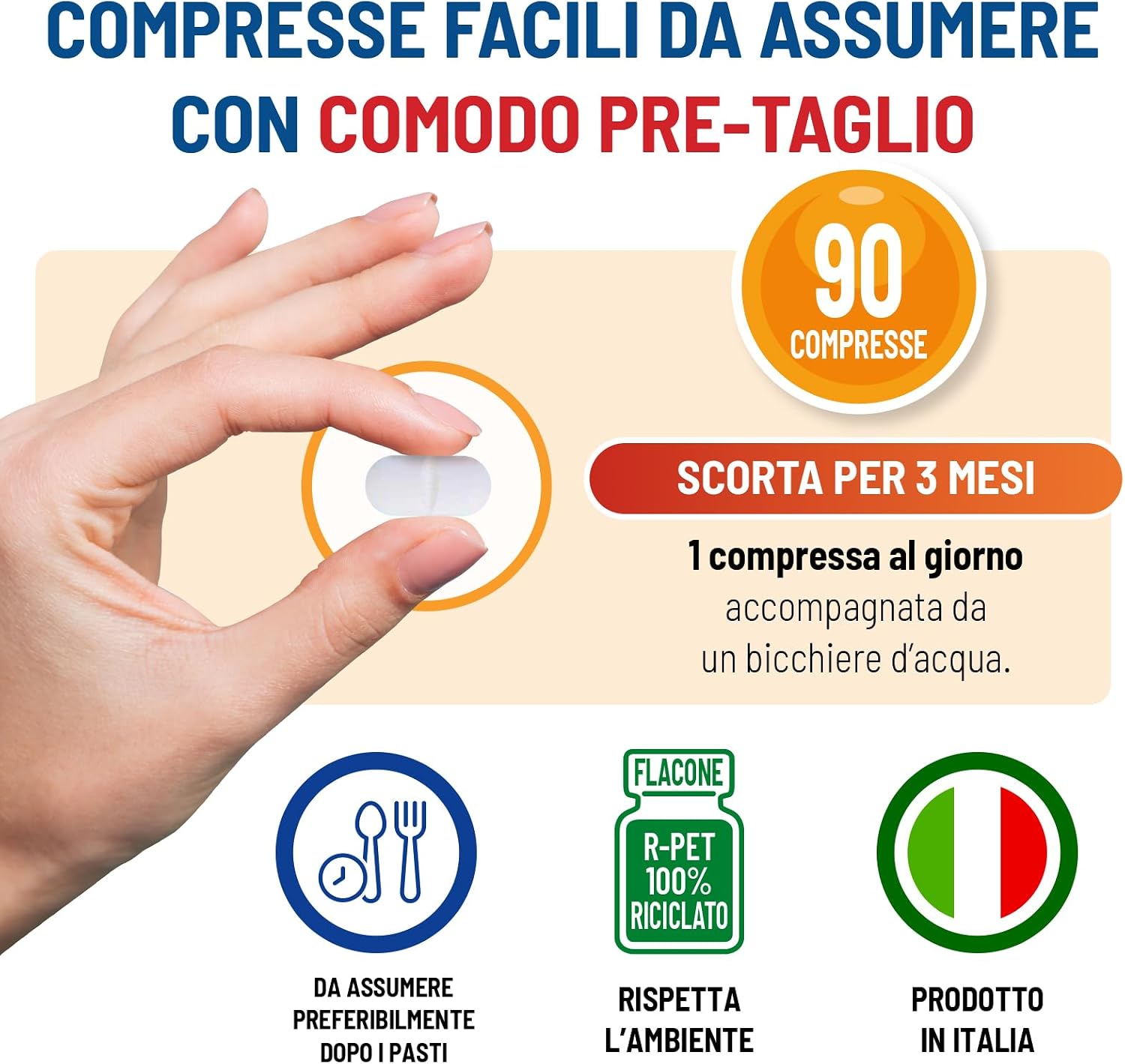 Detalle 2 de Equilibra Vitamina C 1000 mg integratore 90 compresse 🍊