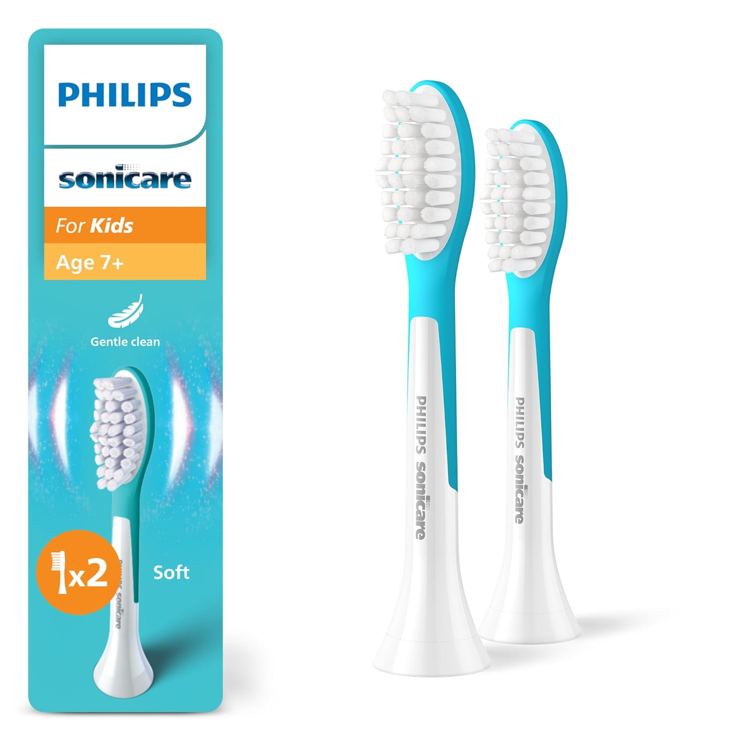 Detalle de Philips Sonicare For Kids HX6042/90 Ersatzbürstenköpfe – 2er-Pack (7+)