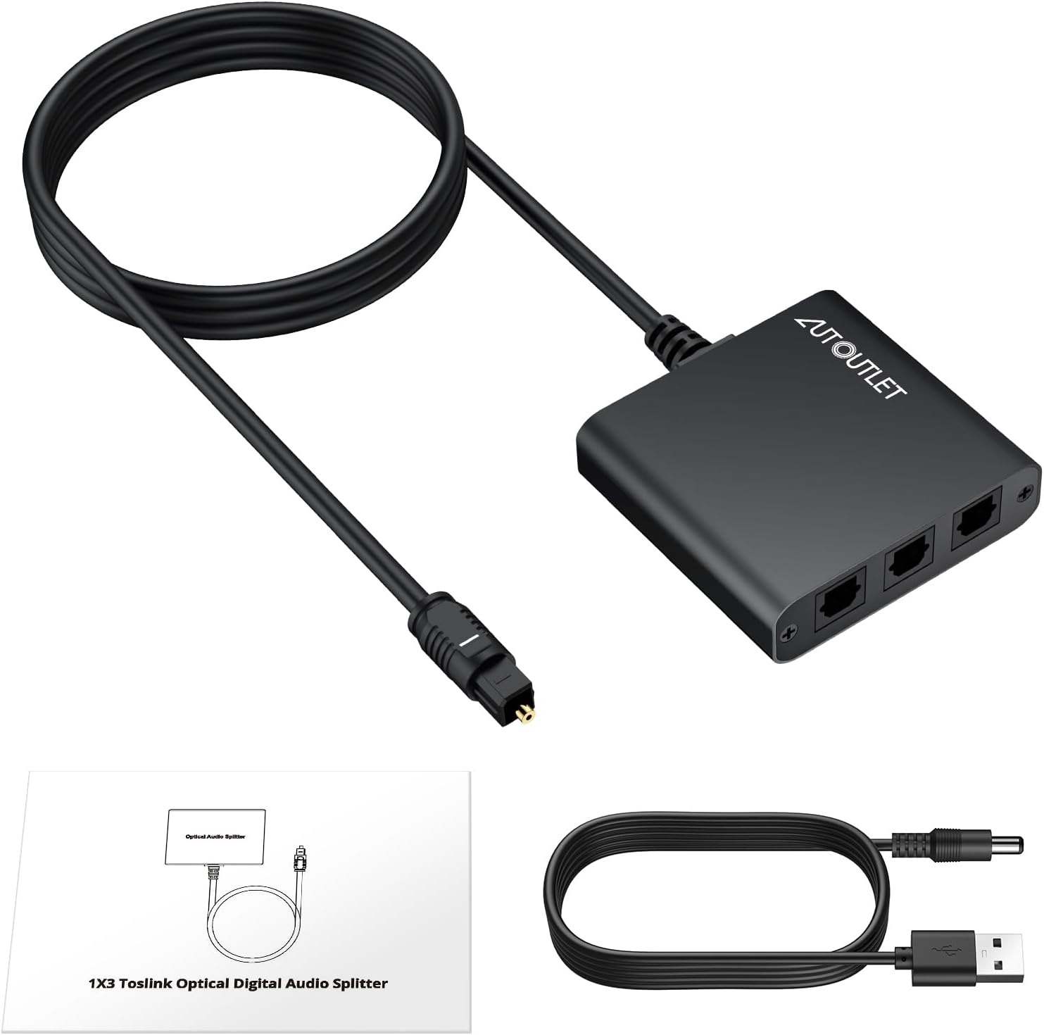 Thumbnail 6 de AUTOUTLET 3-Way Toslink Optical Audio Splitter 1m