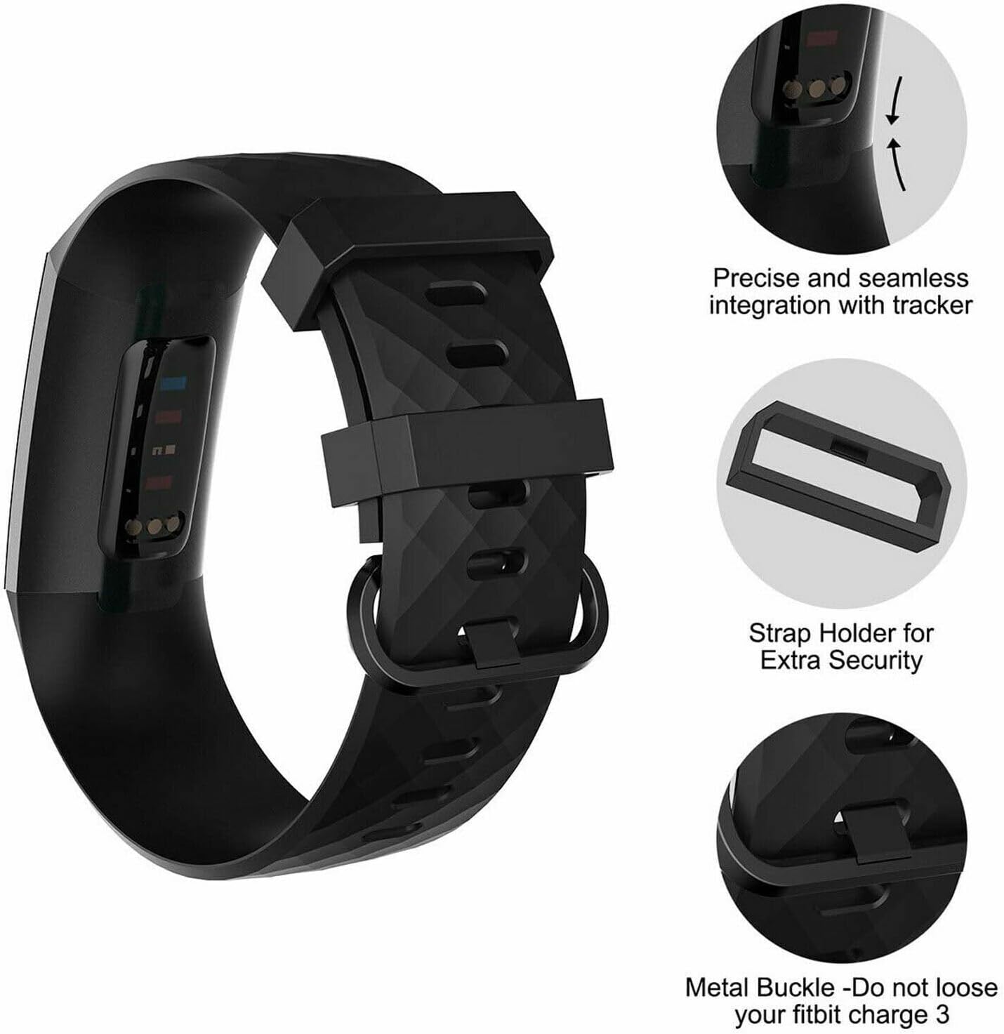 Thumbnail 6 de Panda Bobo silicone replacement strap for Fitbit Charge 4 / Charge 3 (adjustable, sweat-resistant)