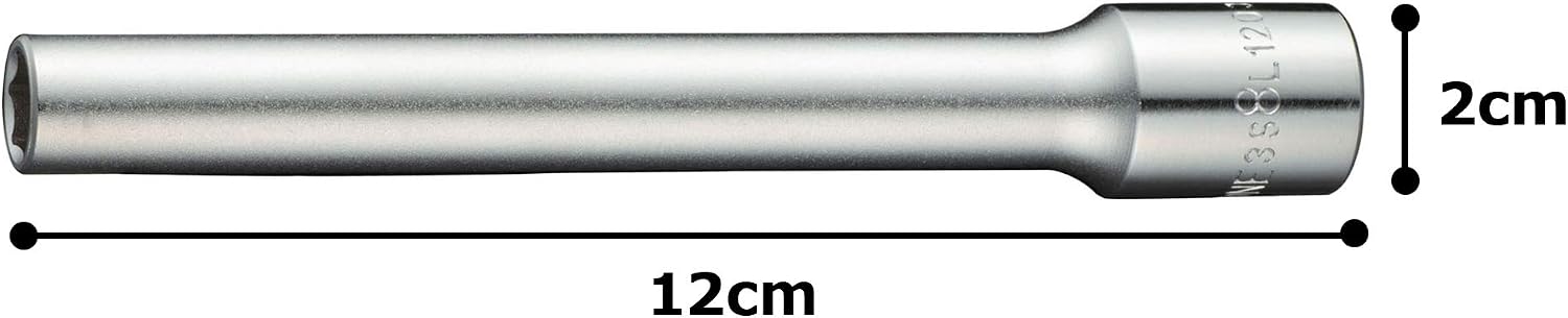 Detalle de トネ(TONE) 3S-08L120 超ロングソケット 6角・二面幅8mm・差込角9.5mm