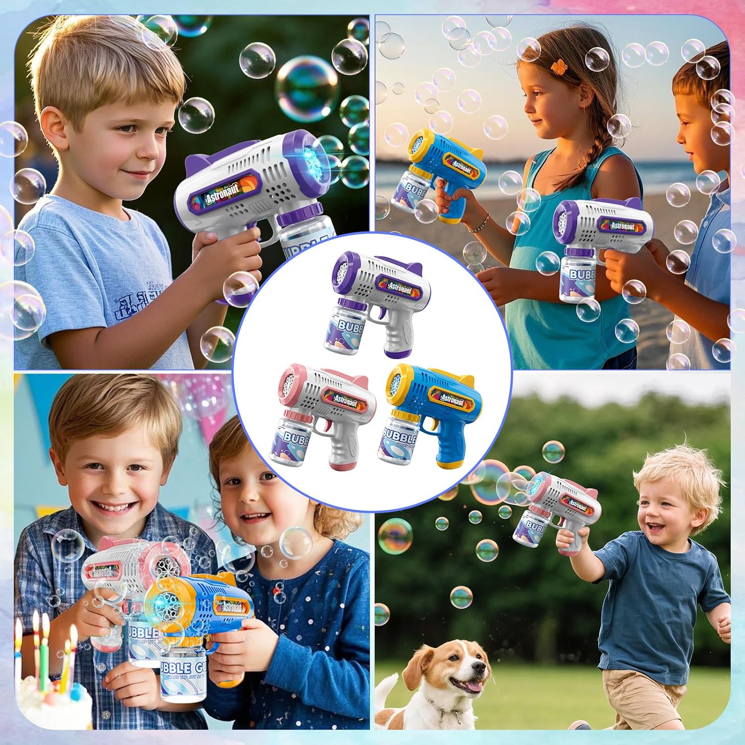 Thumbnail 4 de Britik P200-3 3-Pack Automatic Bubble Guns with LED Lights and Refill Solution