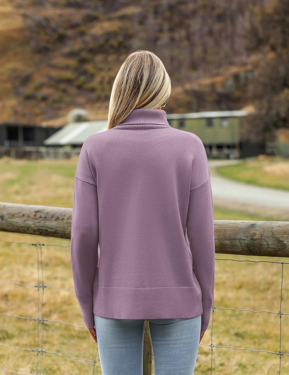 Detalle 2 de Zeagoo Turtleneck Sweater High‑Low Hem 2026