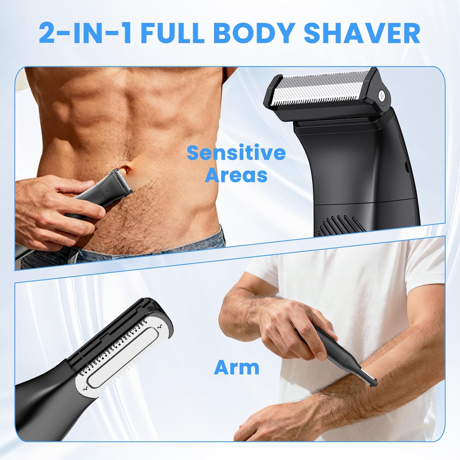 Thumbnail 2 de MAXGROOM 2-in-1 Manscape Body Hair Trimmer for Men (IPX6 Waterproof, 7000RPM, USB-C)
