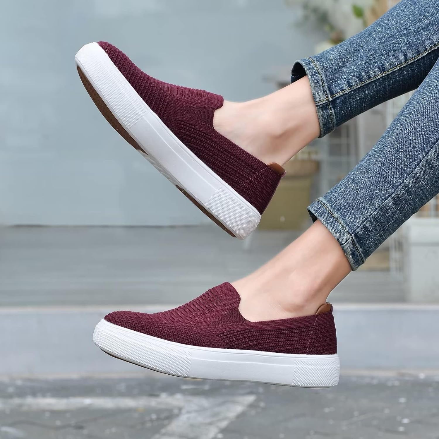 Thumbnail 6 de Konkordanter Damen-Slip-On Sneaker von konhill – atmungsaktiver Strickstoff, leichte EVA-Sohle