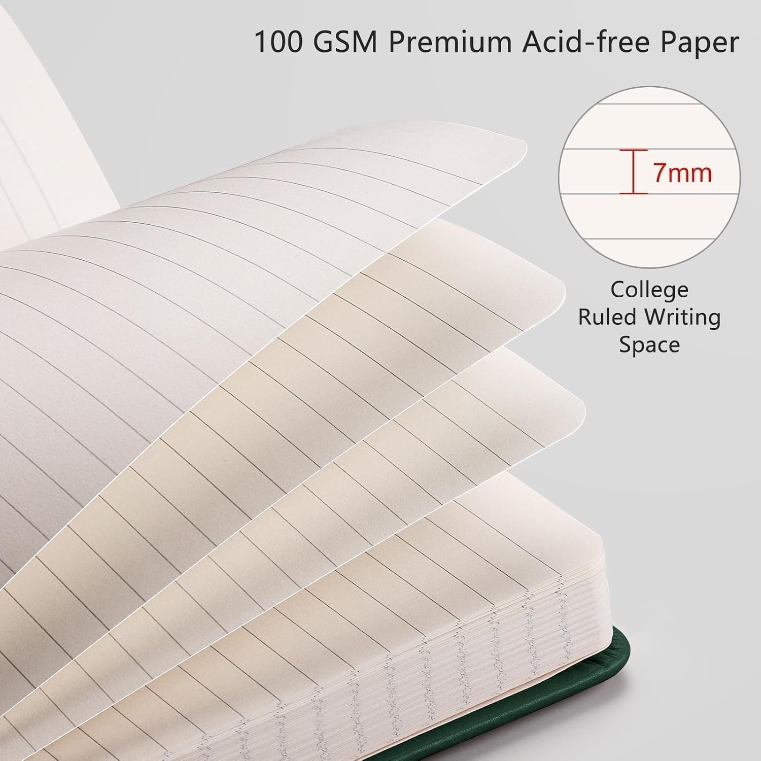 Detalle de Rettacy A5 Notebook 2-Pack: Lined Journal with Leather Hardcover, 188 Pages Each