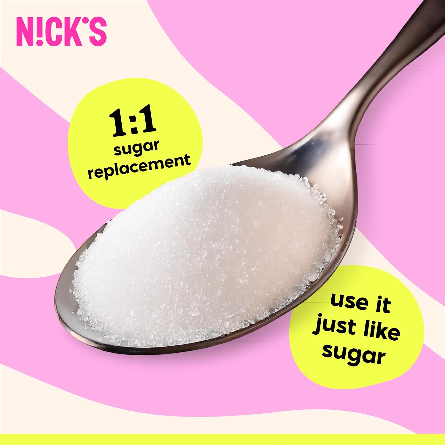 Detalle 1 de N!CK'S Use Like Sugar sweetener, 1 kg, 1:1 baking blend
