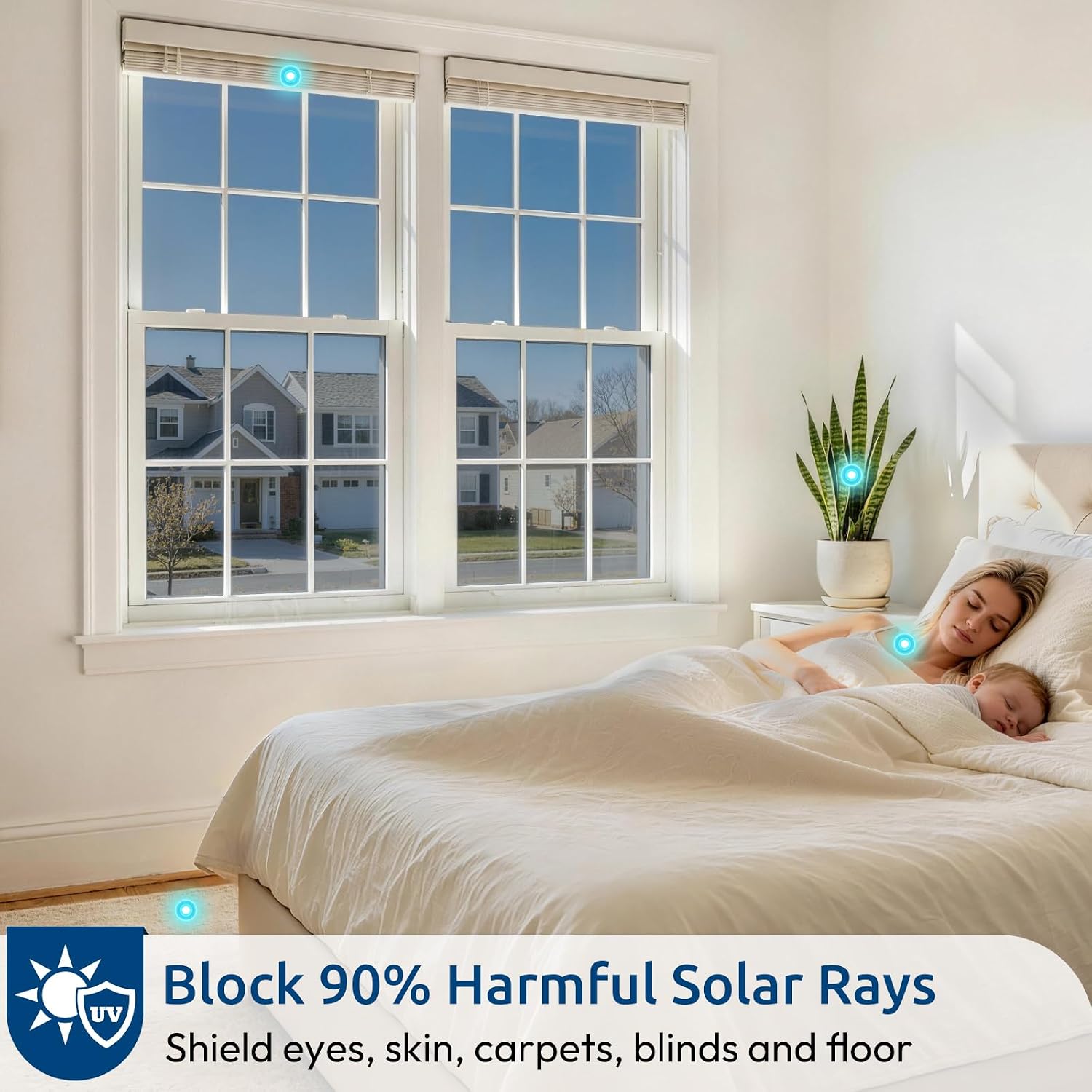 Detalle 2 de rabbitgoo One-Way Window Privacy Film, Silver, 29.5" x 196.8