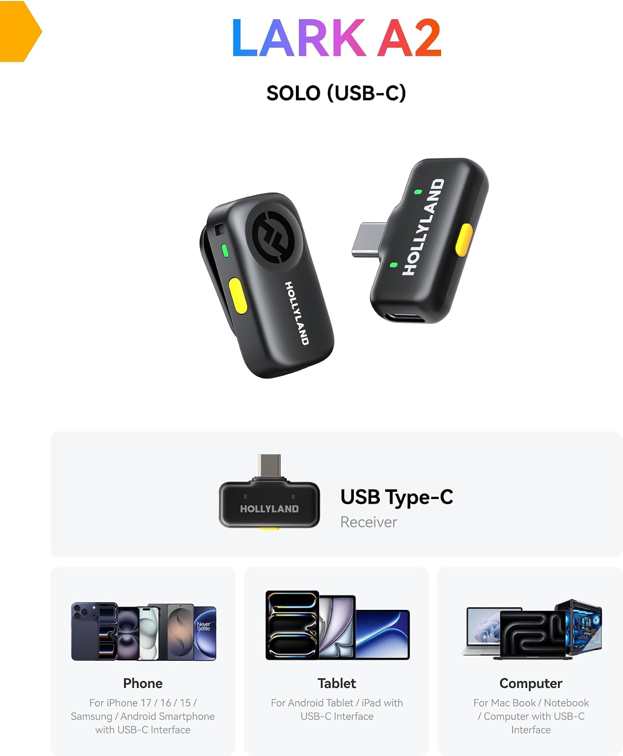 Detalle de Hollyland Wireless Microphone Lark A2