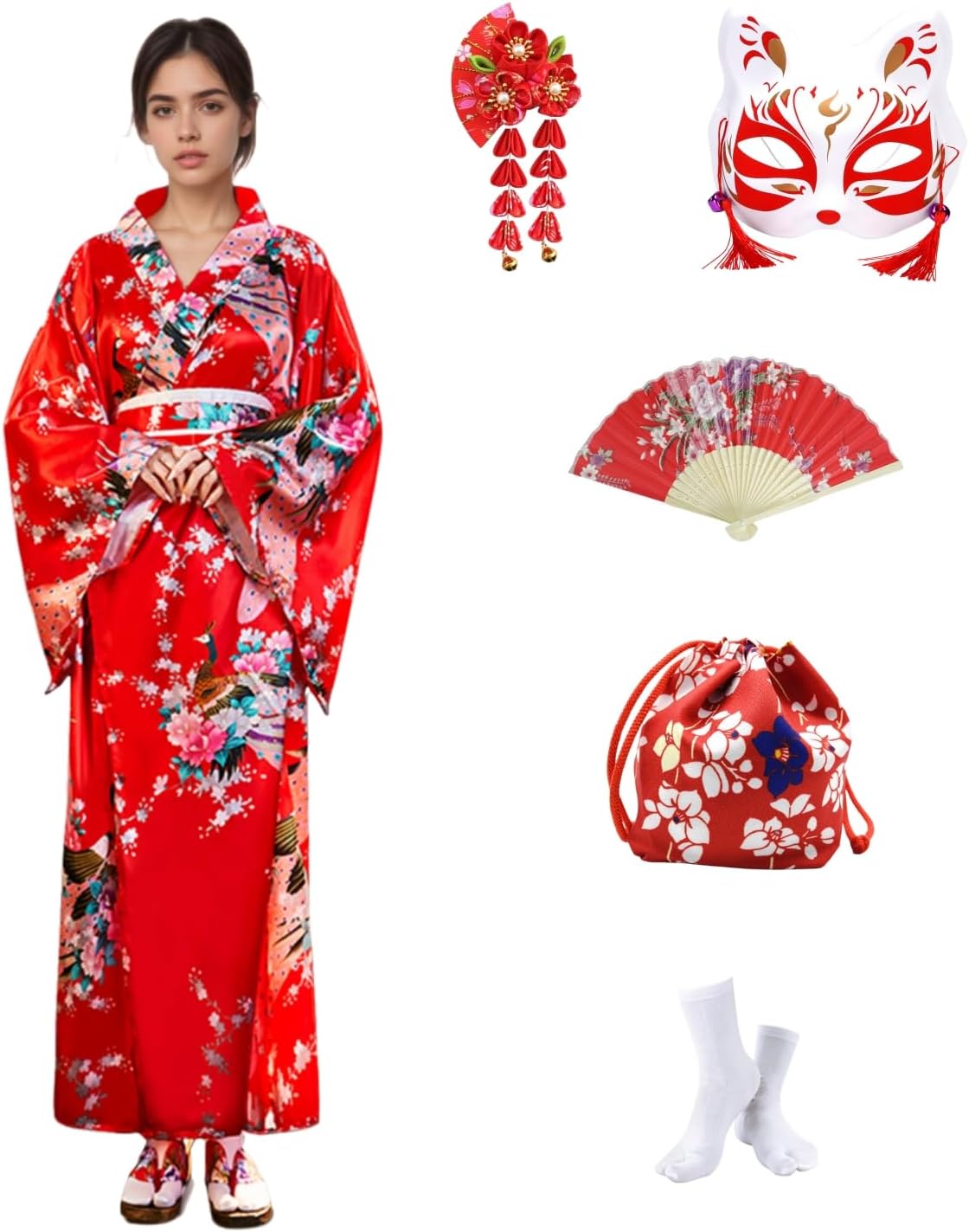 KRUIHAN Ensemble Yukata Kimono Femme