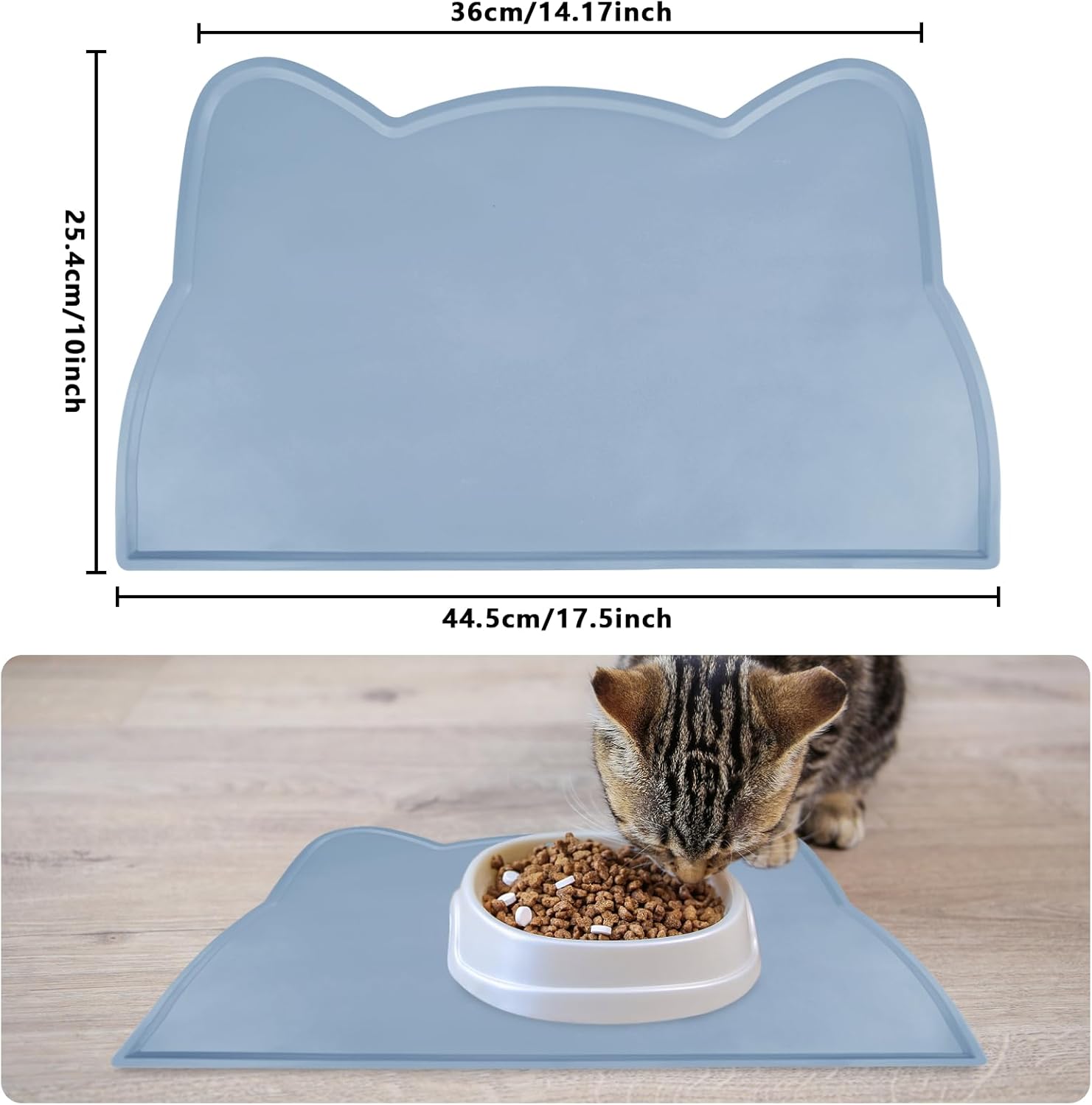 Detalle de Emwel Cat Food Mat: Thin Silicone Bowls Placemat for Small Cats