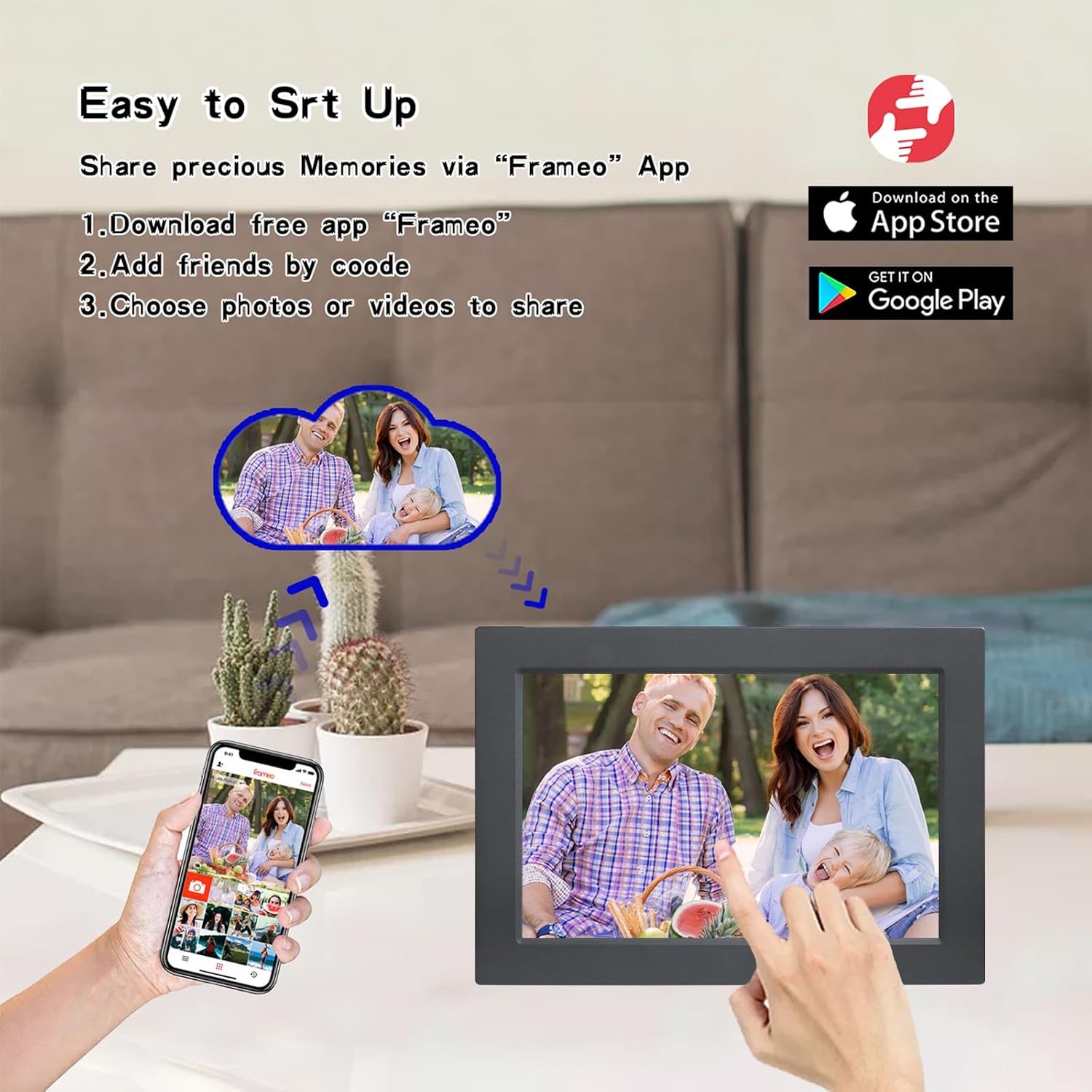 Thumbnail 5 de Frameo WLAN 10,1 Zoll Digitaler Fotorahmen