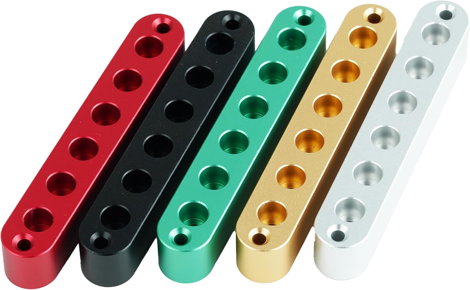 Detalle 2 de Guyker FB-06 Aluminum 6-String Ferrule Block for Through-Body Guitars, Red