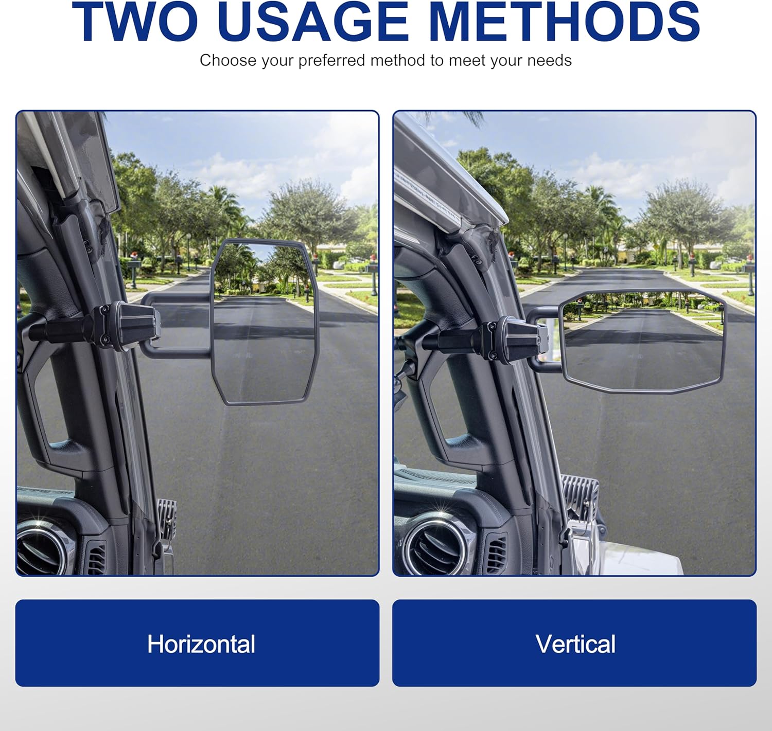 Detalle de GEVINFA Upgrade Mirrors Doors Off for Jeep Wrangler JL/JLU and Gladiator JT (2018-2023) with Quick Release and Stable Ball Head