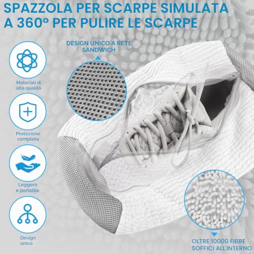 Thumbnail 3 de CNMTCCO 2 Pezzi Sacchetto per Lavare Scarpe in Lavatrice con Cerniera Nascosta – Set riutilizzabile per pulizia a 360°