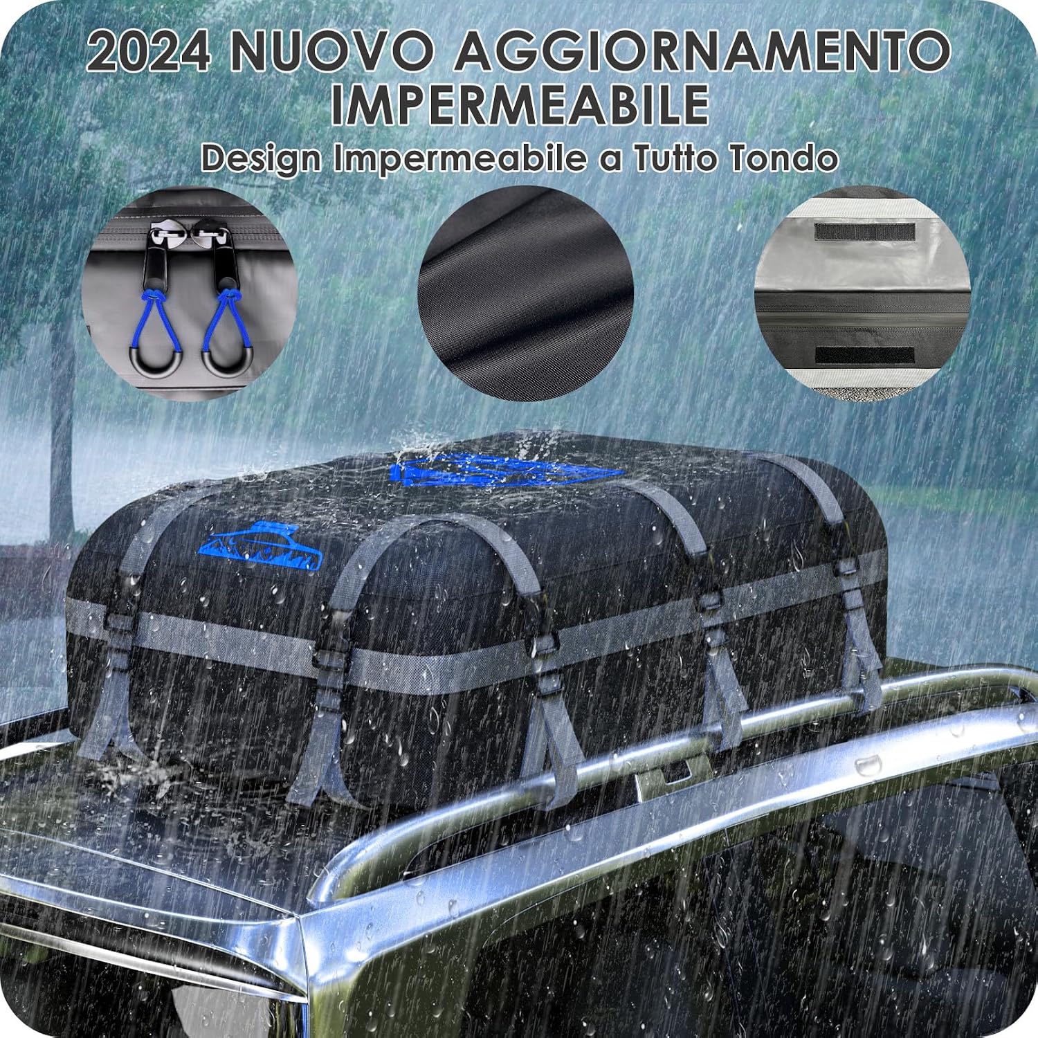 Detalle 2 de Rymopuey Box Tetto Auto 566L baule morbido pieghevole