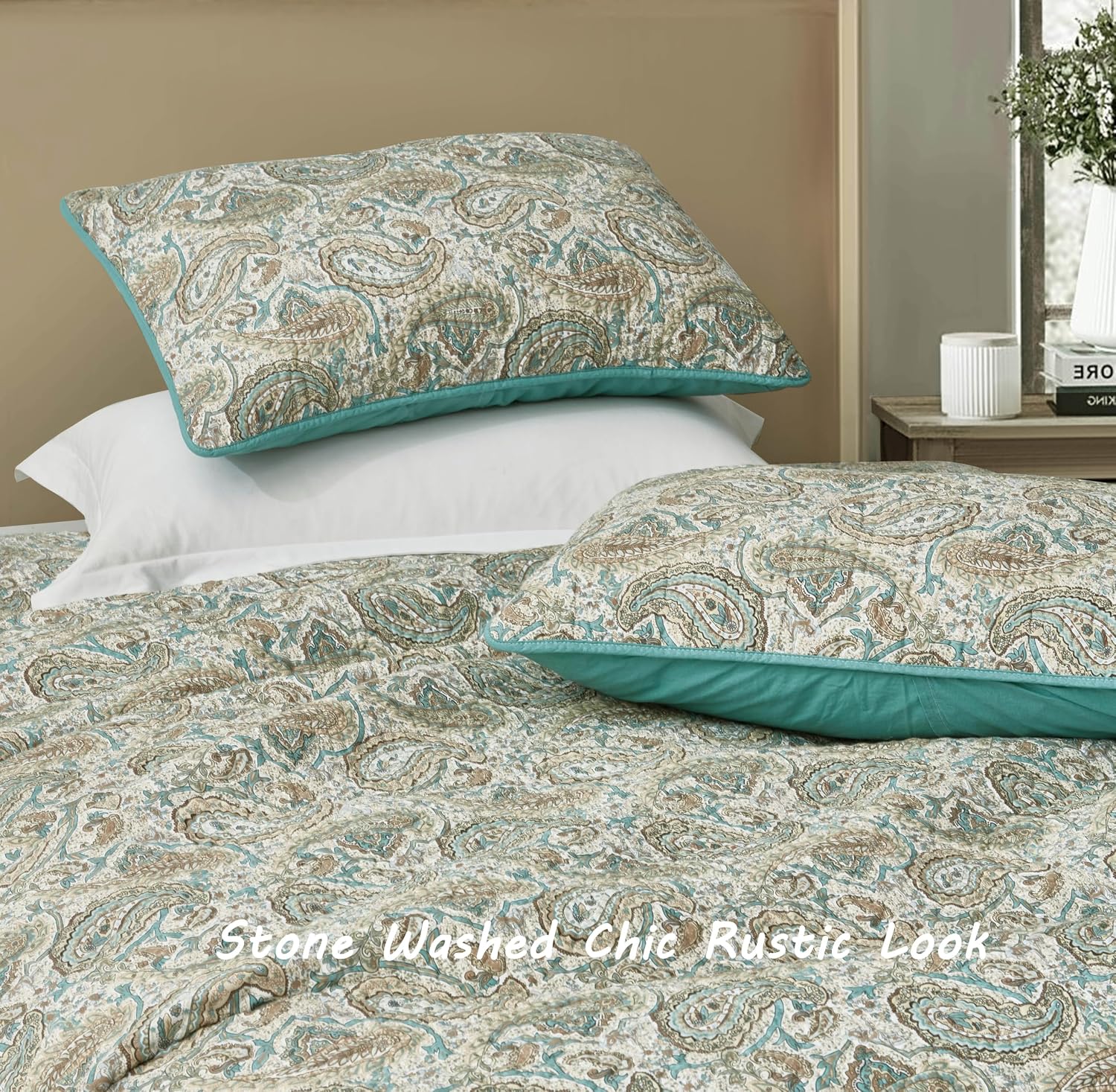 Detalle 2 de Chezmoi Collection Cotton Quilt Set, Twin Size