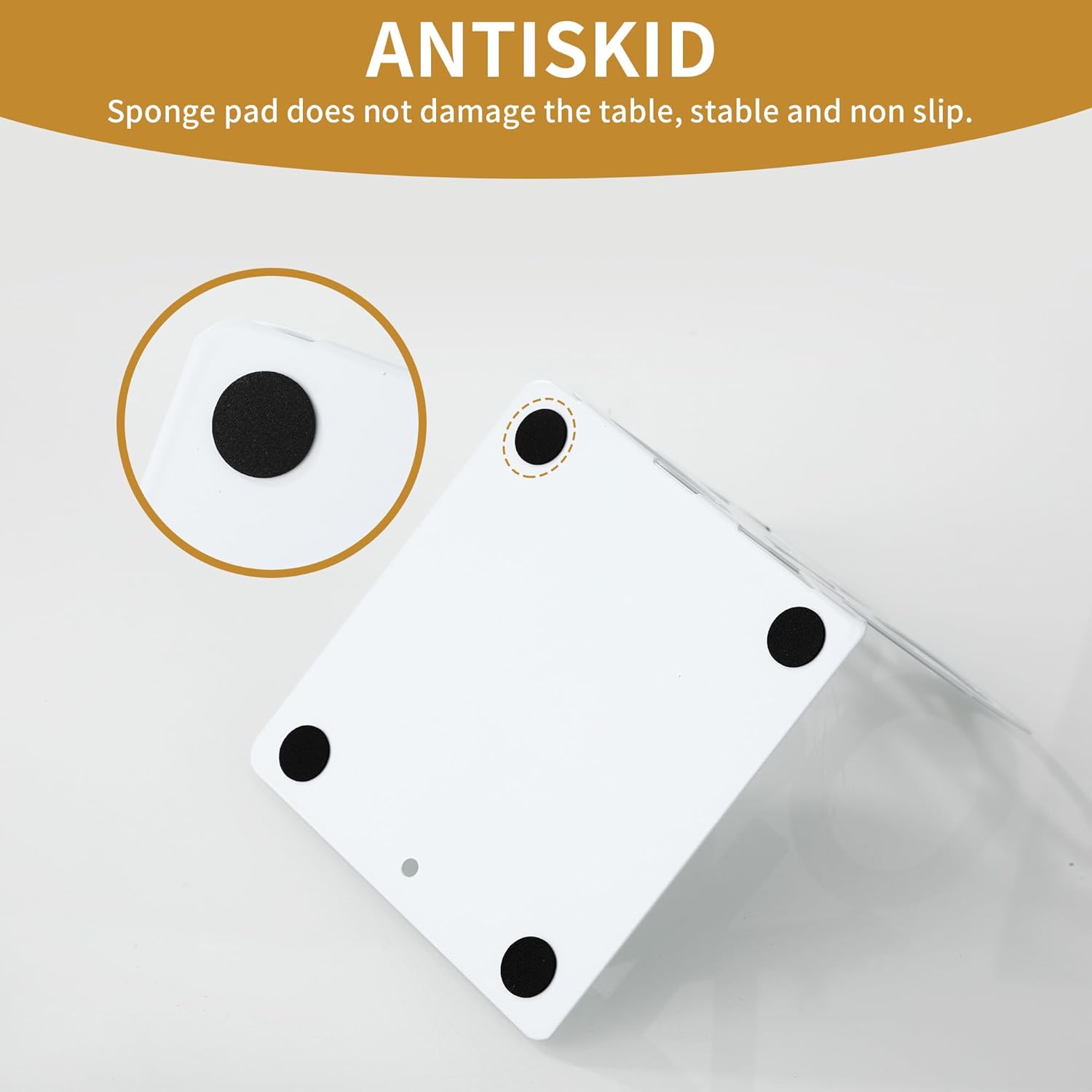 Detalle de DUBUOZA Fermalibri per Mensole 4 pezzi Bianco e Nero – Antiscivolo, Design Classico in Metallo