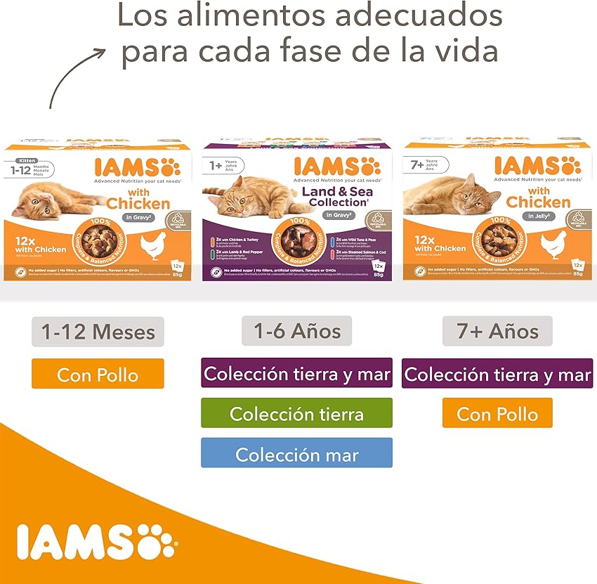 Detalle de IAMS Advanced Nutrition Sea Collection - Alimento húmedo para gatos 🐱