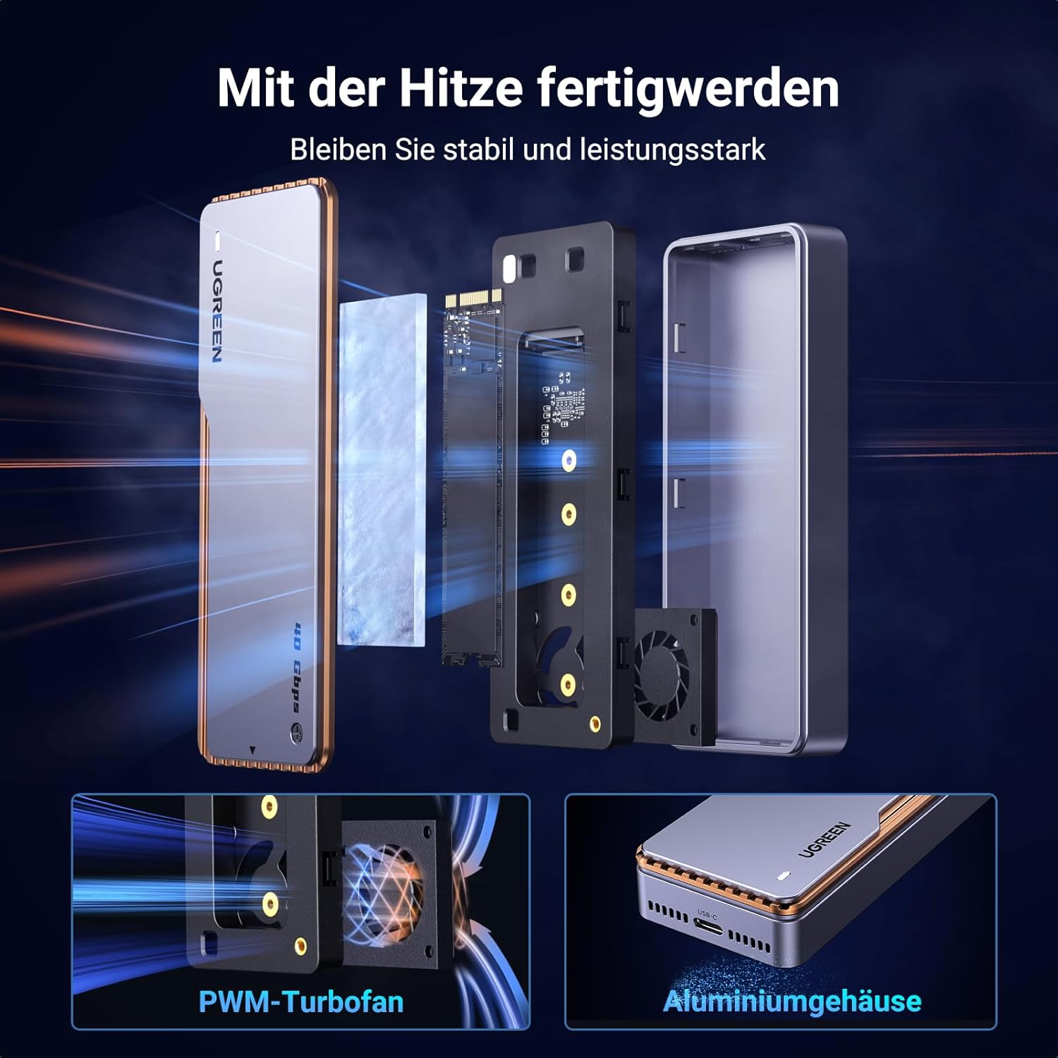 Thumbnail 2 de UGREEN USB 4 M2 NVMe Gehäuse 40 Gbps